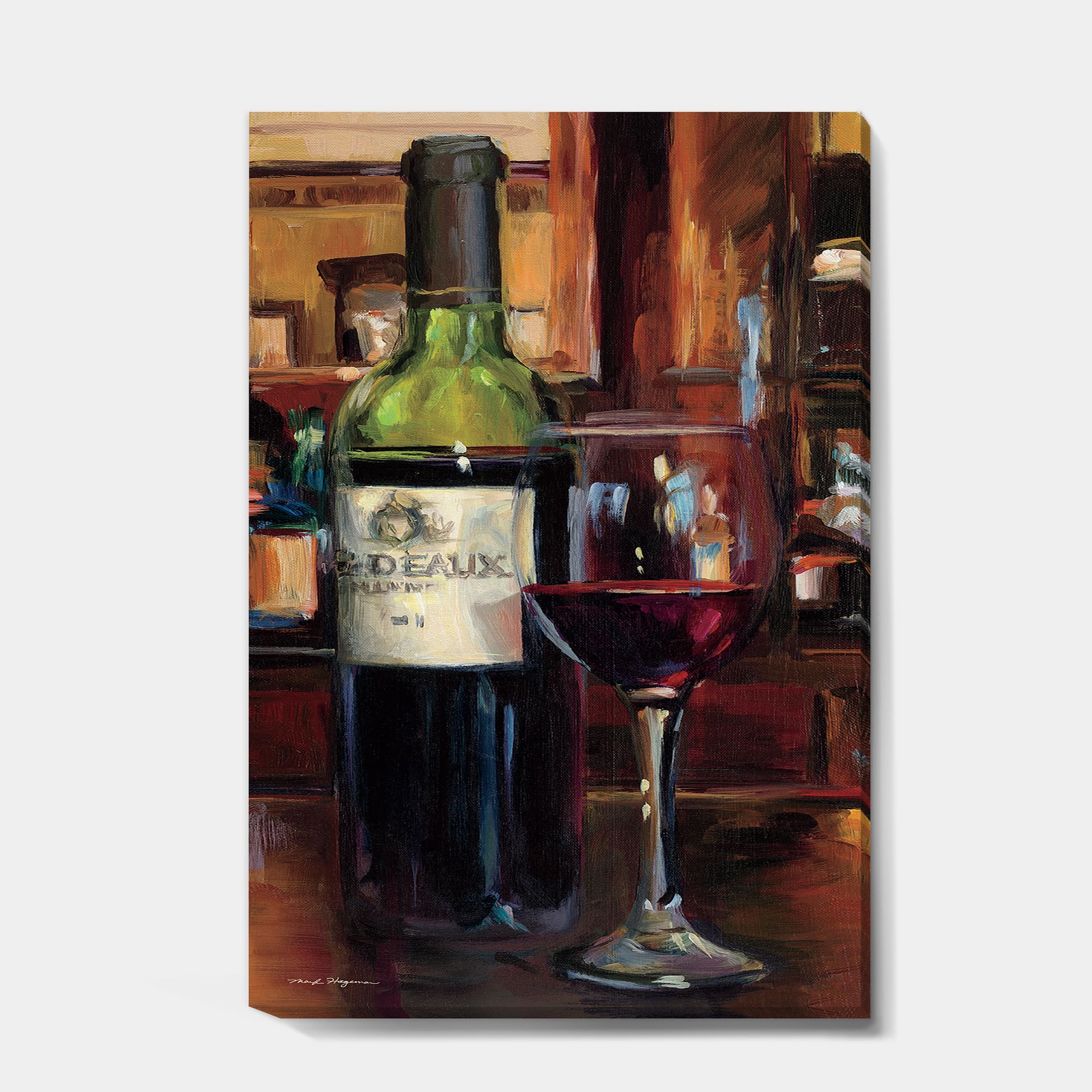 Designart - A Reflection of Wine Bottle I - Food and Beverage Premium Canvas Wall Art