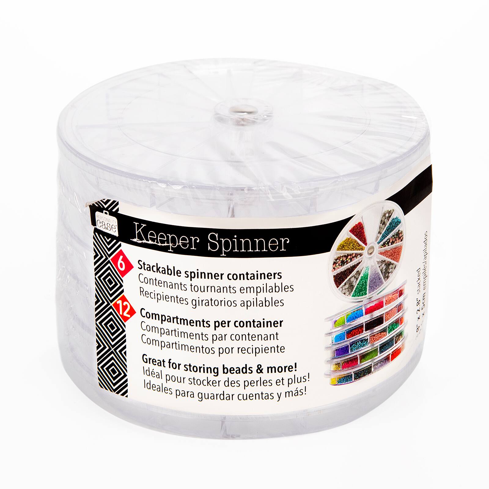 The Beadsmith® 12-Compartment Stackable Round Spinner Containers