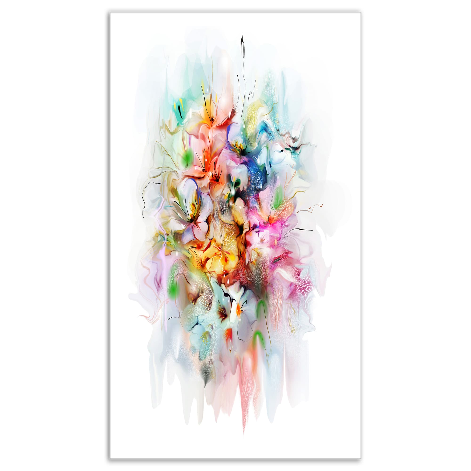 Designart - Bunch of Watercolor Flowers - Floral Canvas Art Print