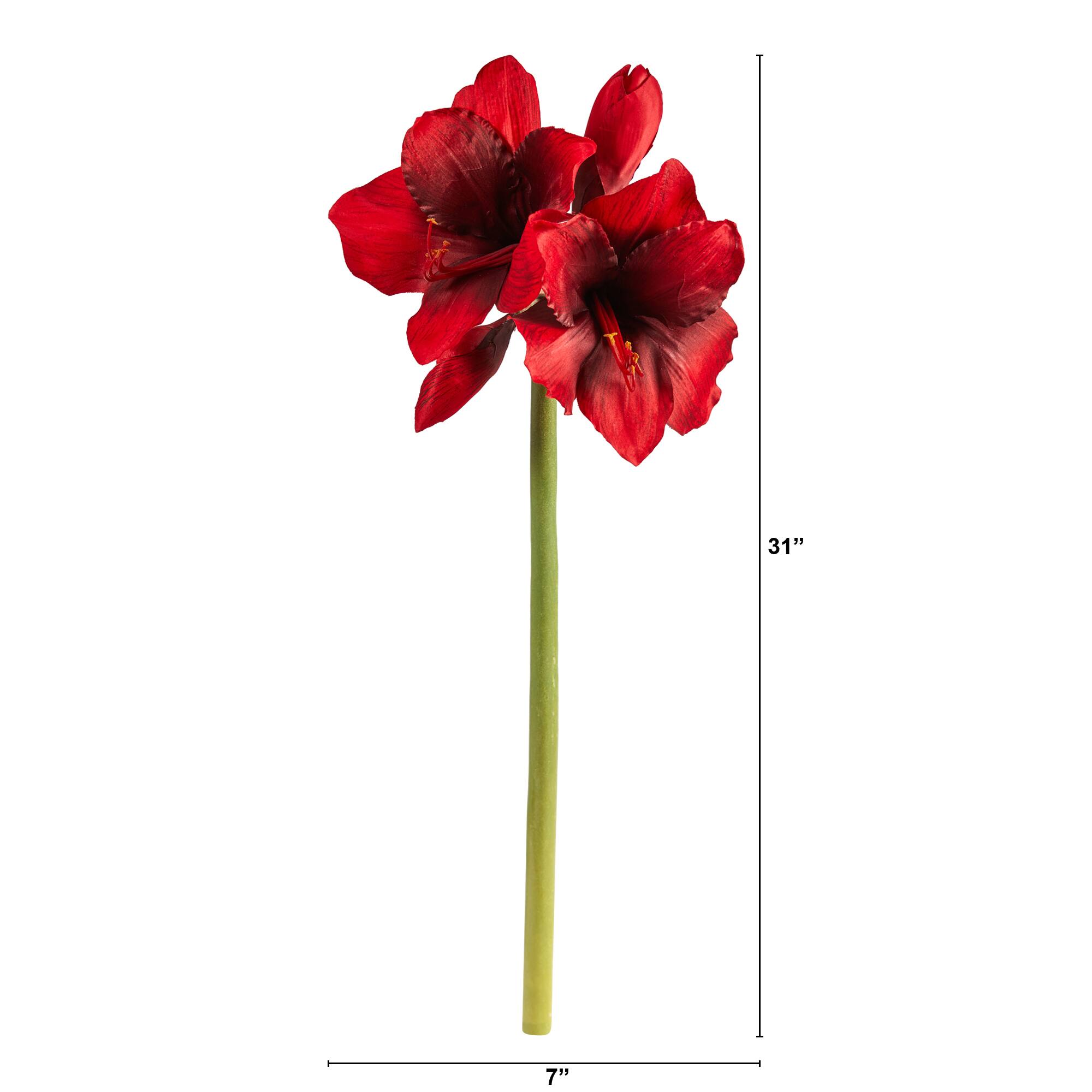 Red Amaryllis Artificial Flower Stem, 3ct.