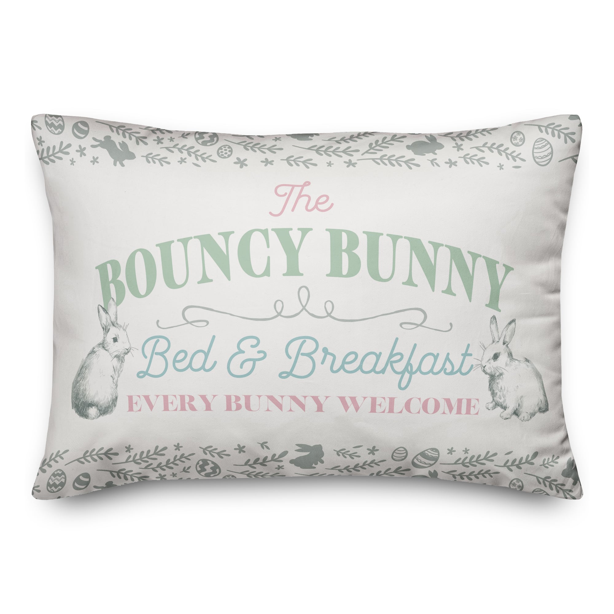 The Bouncy Bunny Bed & Breakfast Throw Pillow