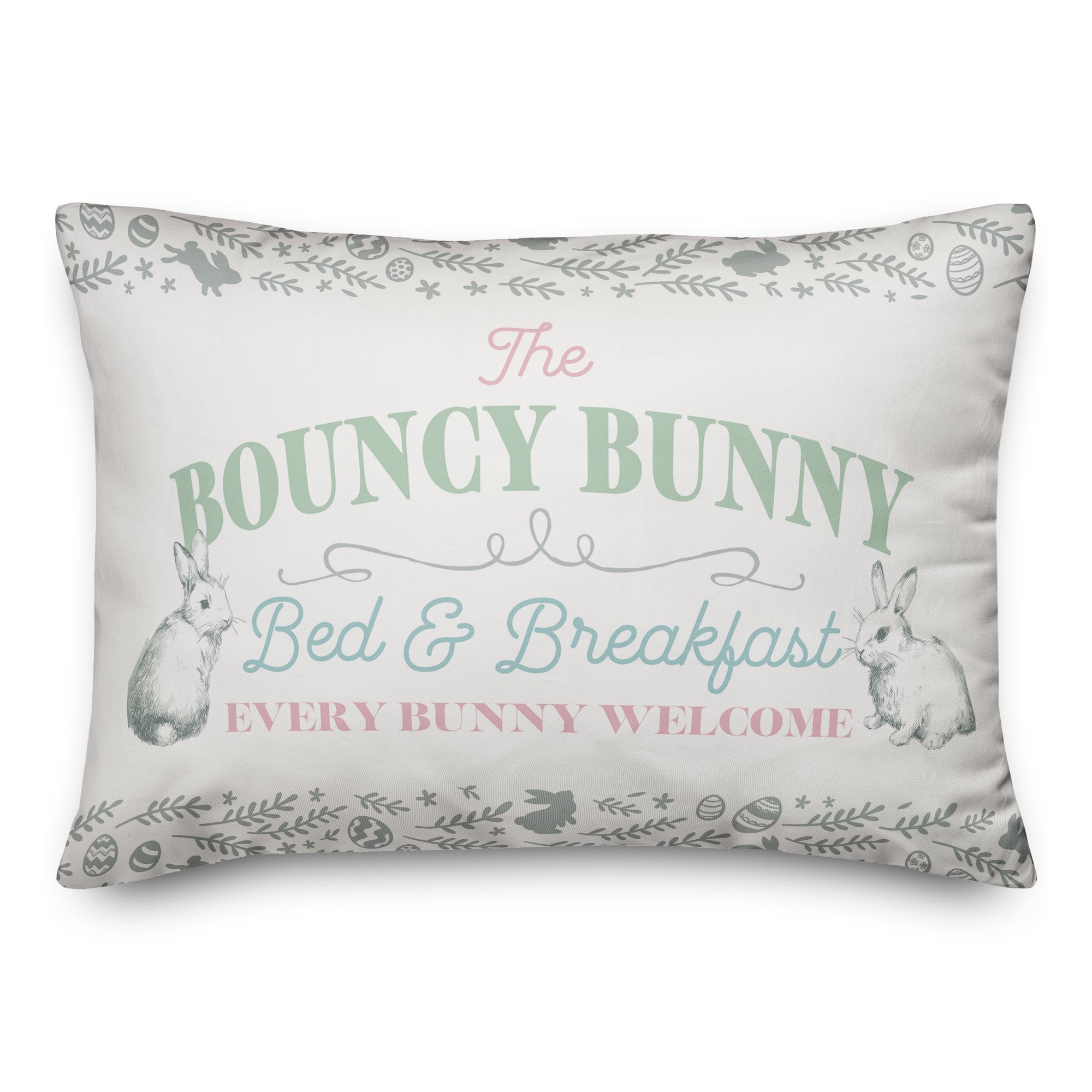 The Bouncy Bunny Bed &#x26; Breakfast Throw Pillow