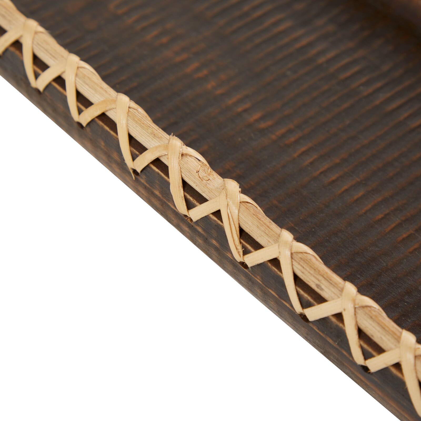 The Novogratz Dark Brown Mango Wood Nesting Tray Set