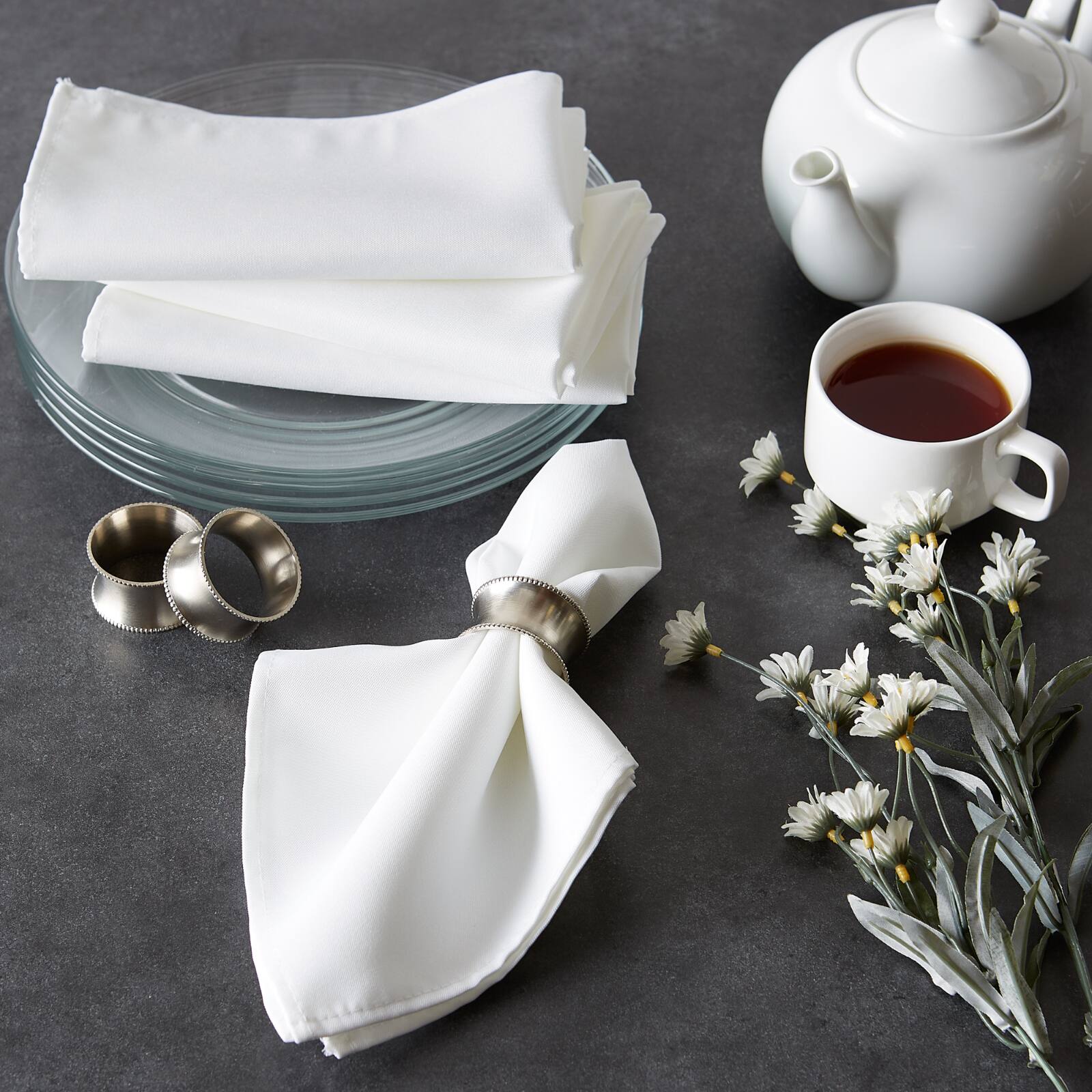 White Commercial Quality 18&#x22; x 18&#x22; Napkin Set, 12ct.