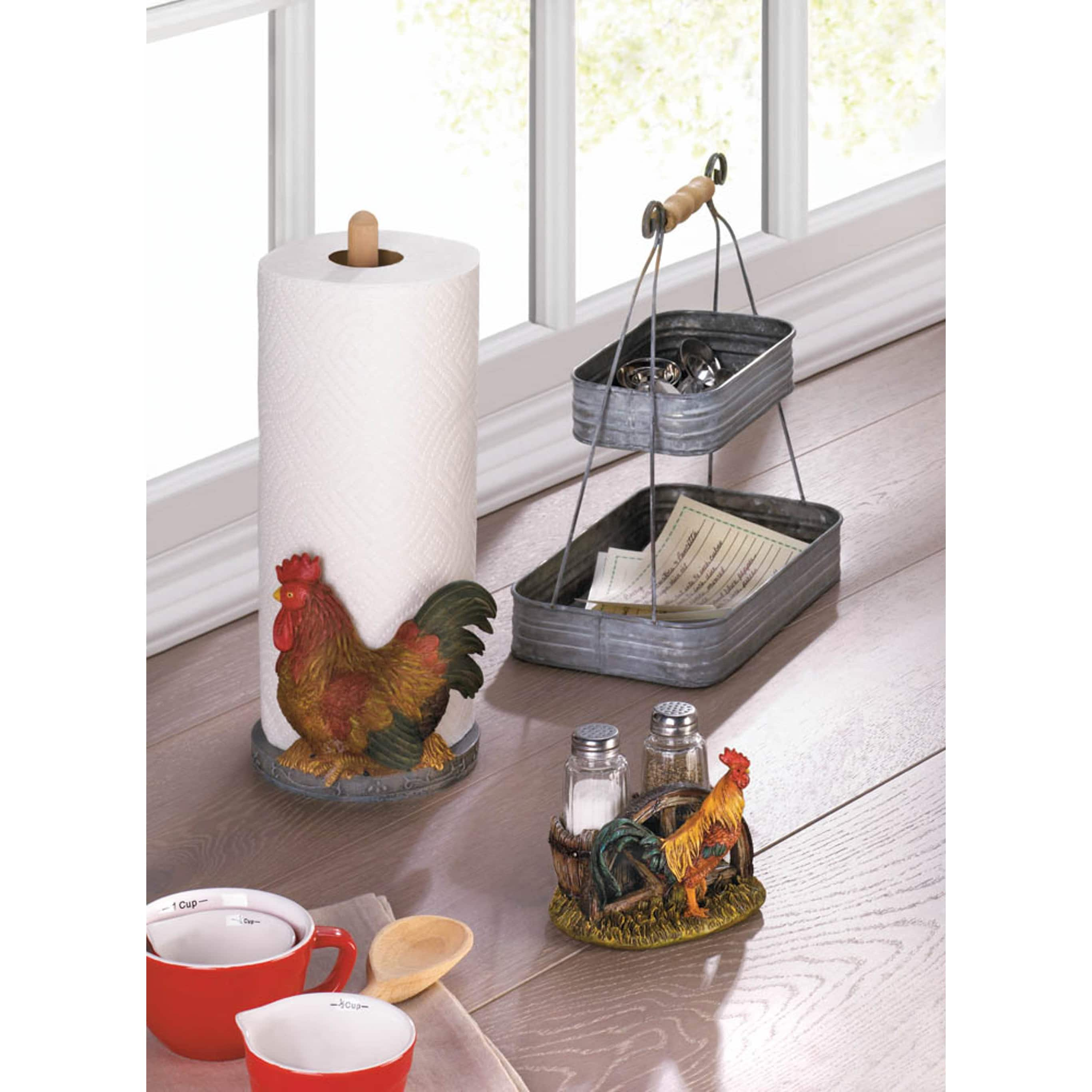 12&#x22; Country Rooster Paper Towel Holder