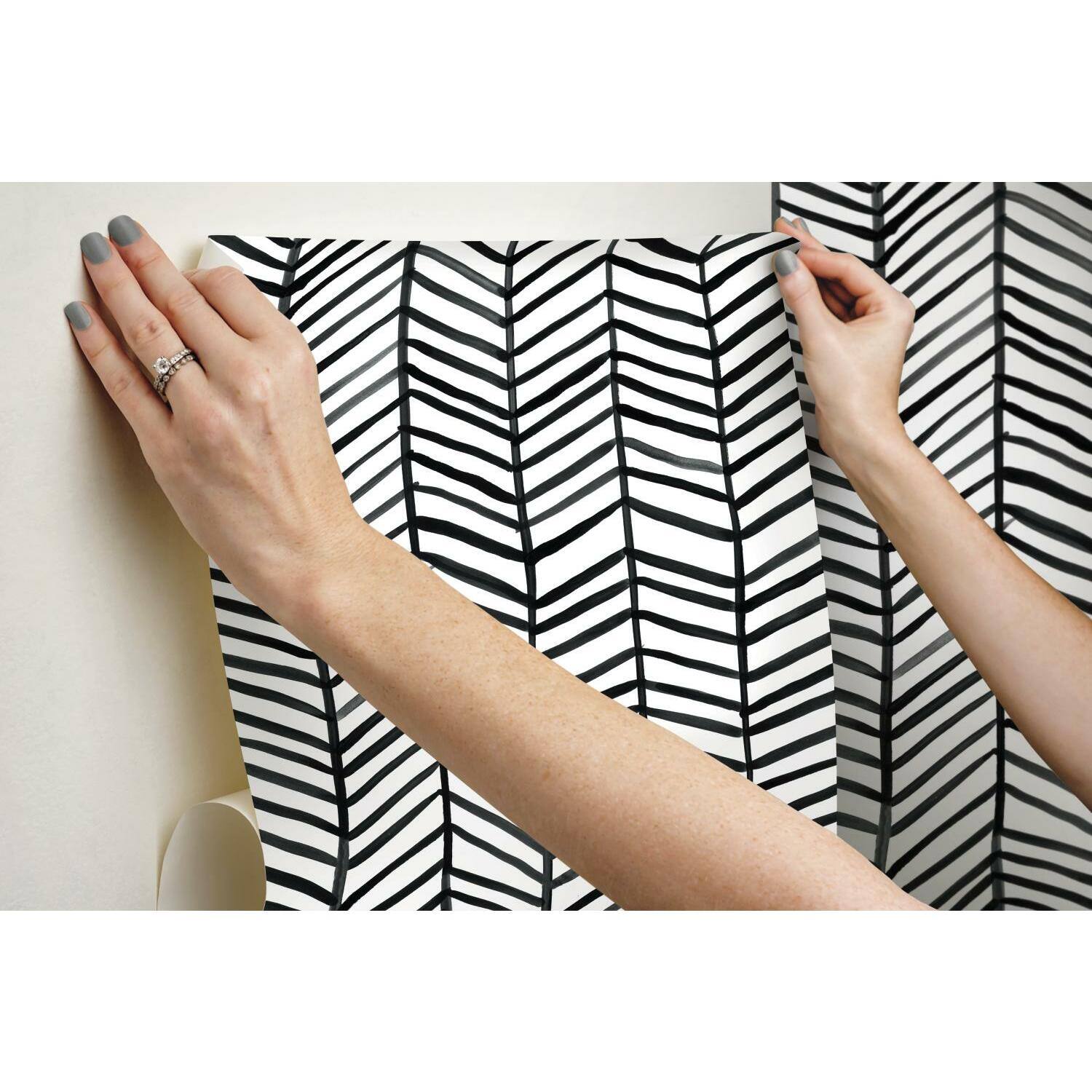 RoomMates Cat Coquillette Herringbone Peel & Stick Wallpaper