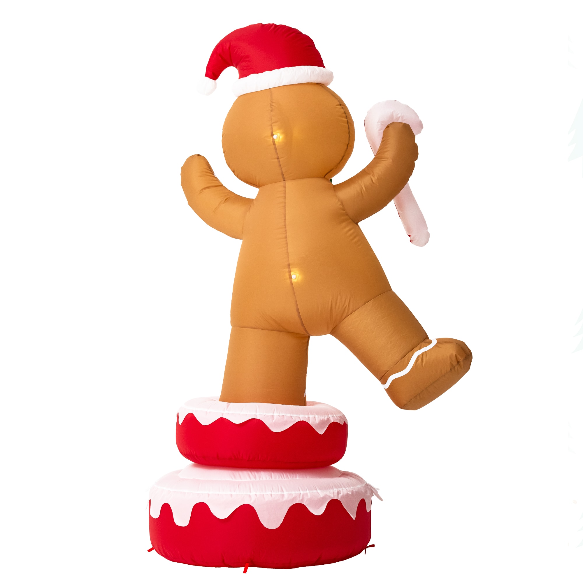Glitzhome&#xAE; 6ft. Lighted Inflatable Rotating Gingerbread Man D&#xE9;cor