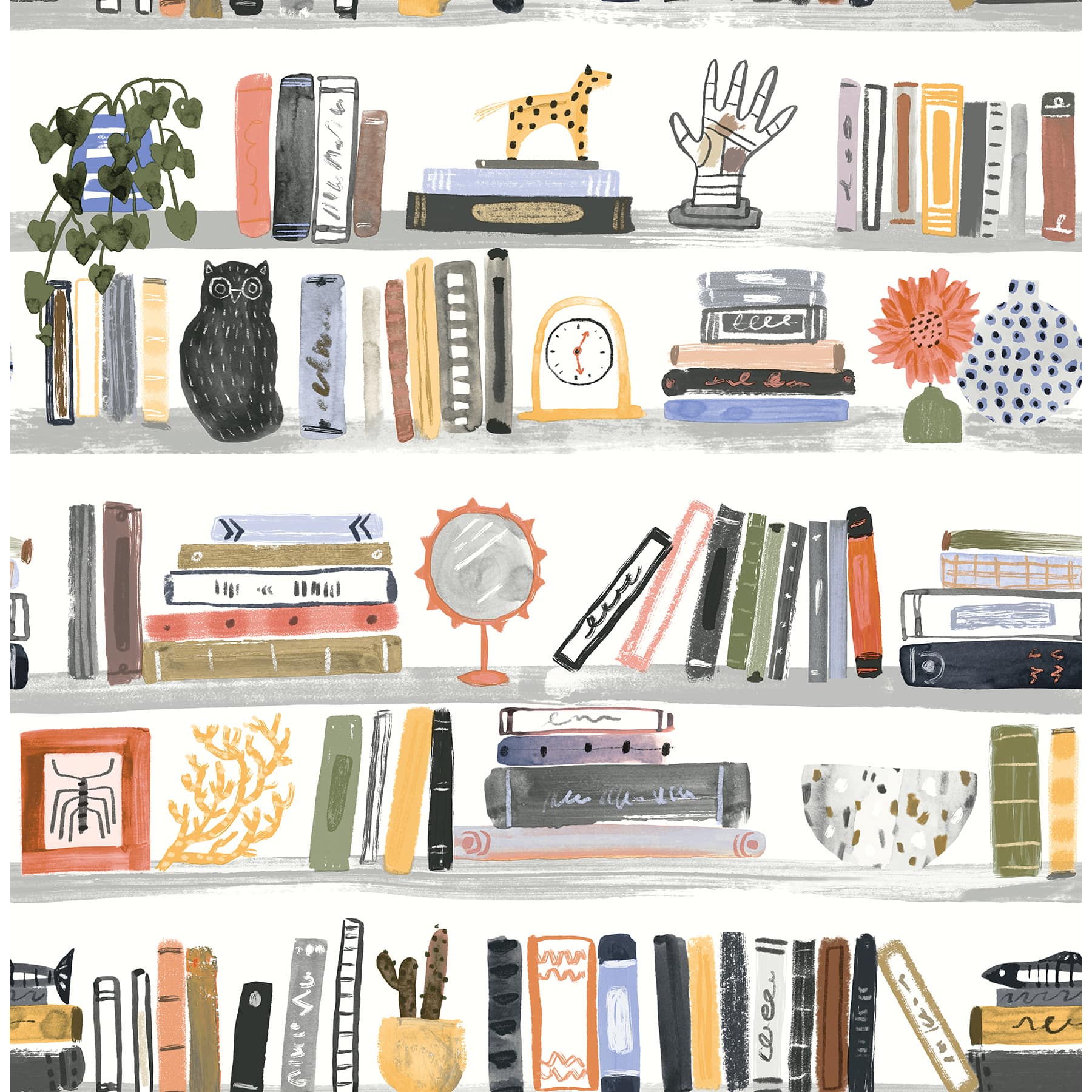 NuWallpaper Painterly Yellow Shelf Stories Novelty Peel & Stick ...