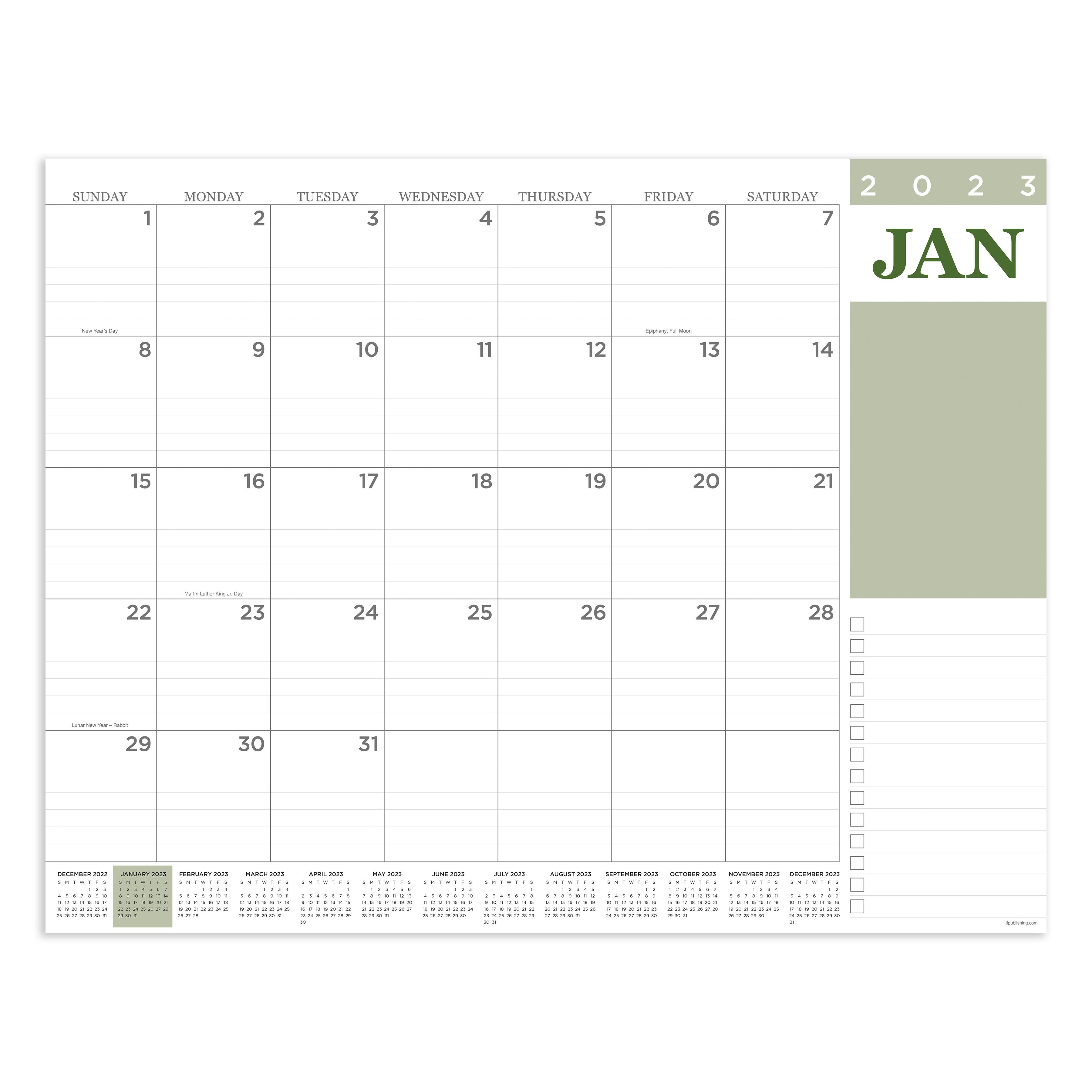 TF Publishing 2023 Professional Large Desk Pad Monthly Blotter Calendar
