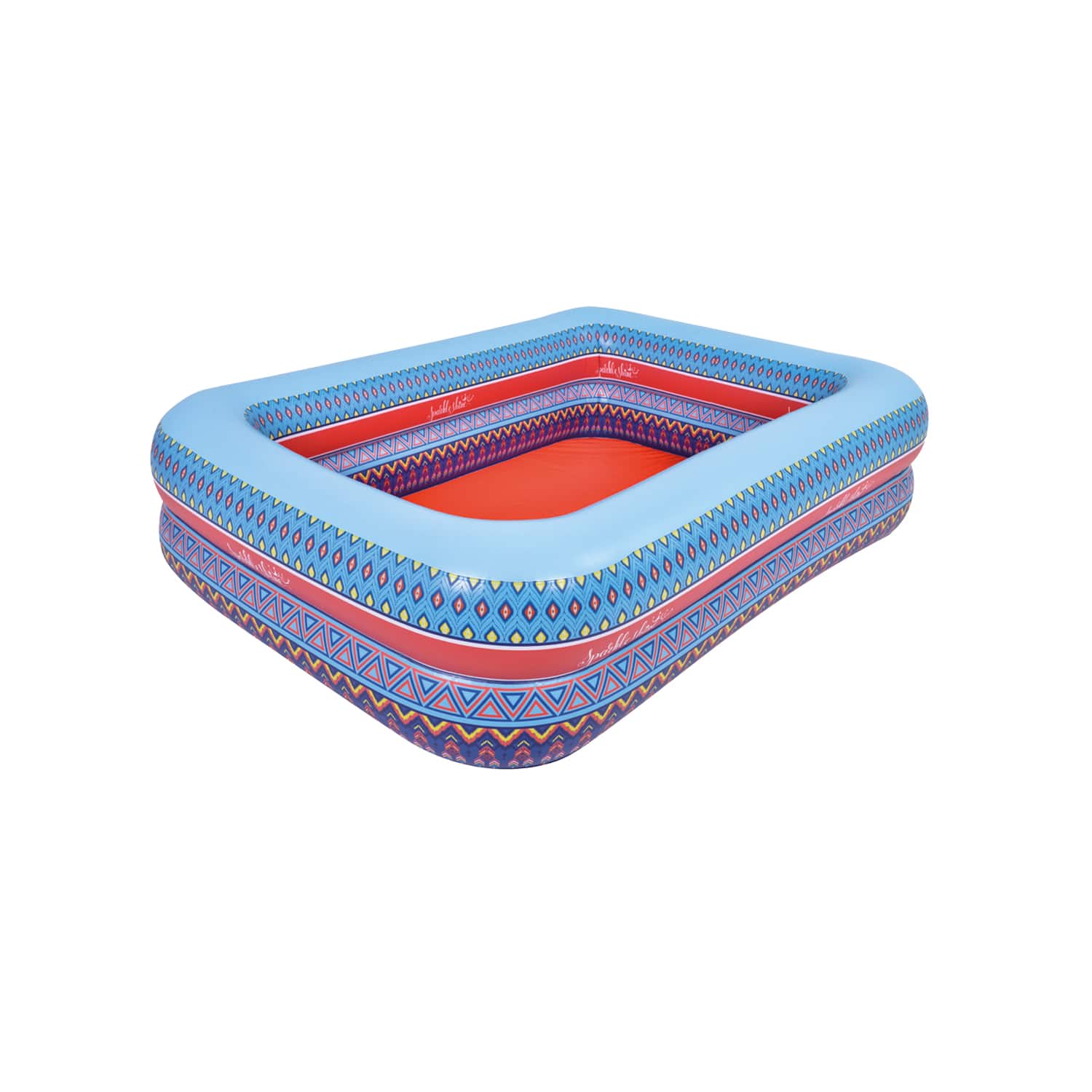 Pool Central&#xAE; 69&#x22; Inflatable Rectangular Bohemian Print Swimming Pool