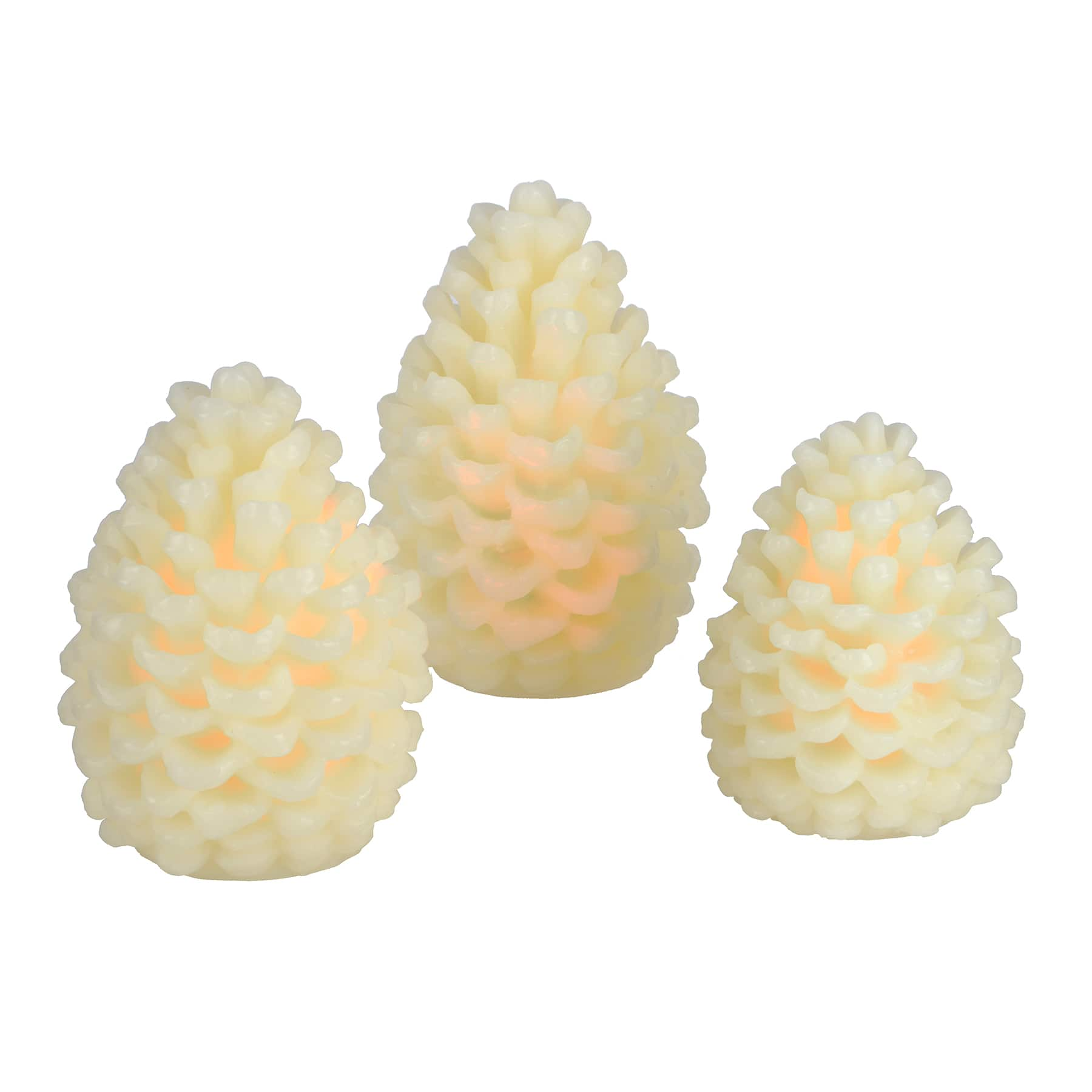 Ivory LED Novelty Wax Pinecone Set by Ashland&#xAE;