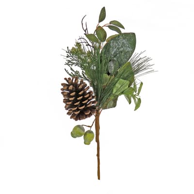 Set of 12: Pearl White Holly Berry Stems with 35 Lifelike Berries