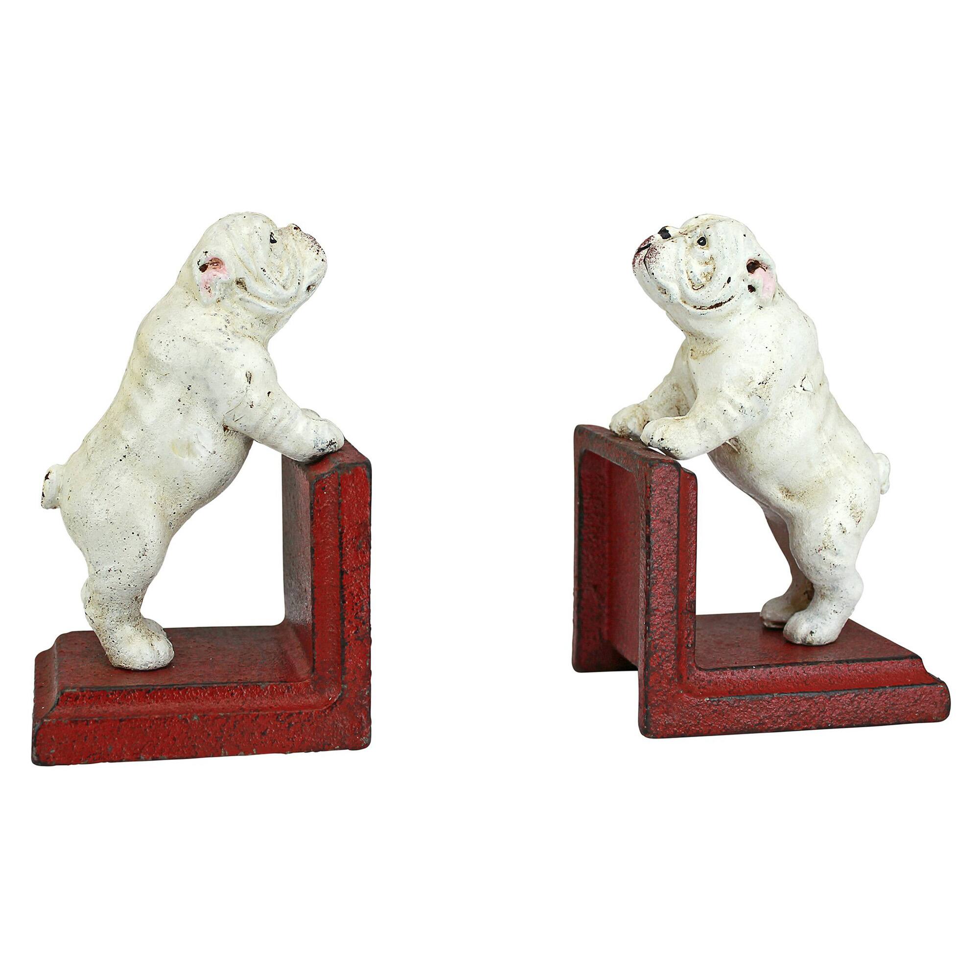 5.5&#x22; Over the Fence Bulldog Cast Iron Bookend Set