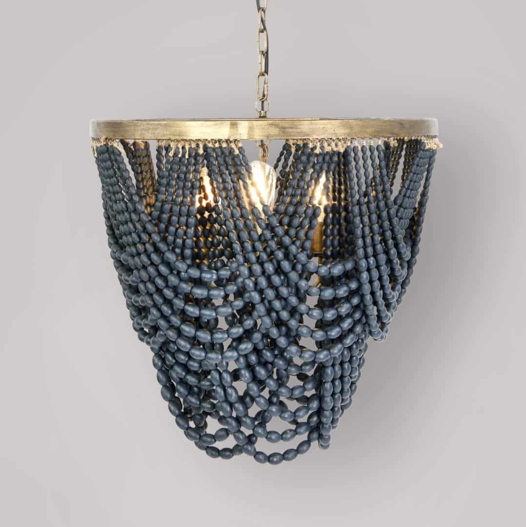 Hello Honey&#xAE; 26&#x22; 2-Tier Draped Wood Bead Chandelier