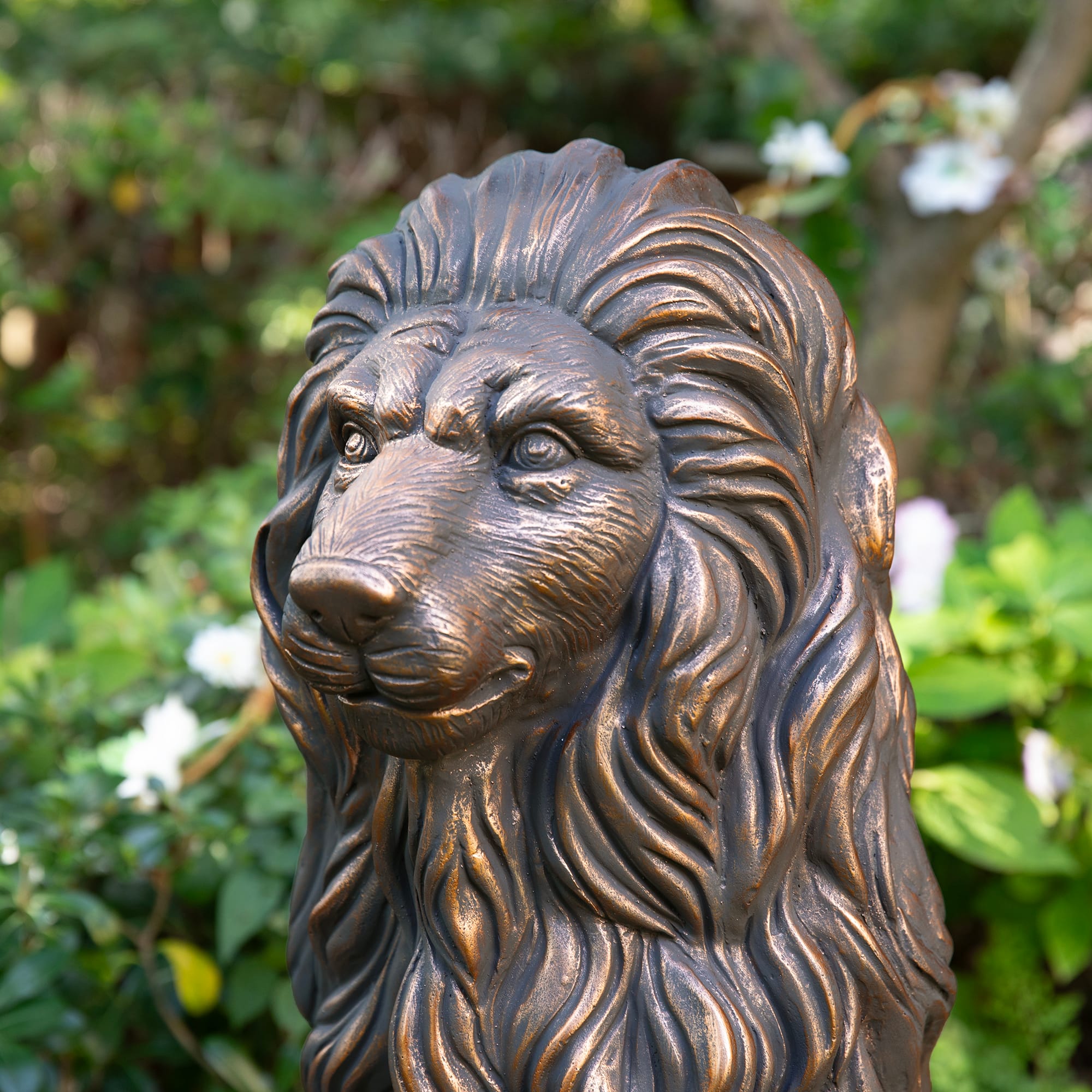 Glitzhome® 36.25" Oversized MGO Guardian Sitting Lion Garden Statue