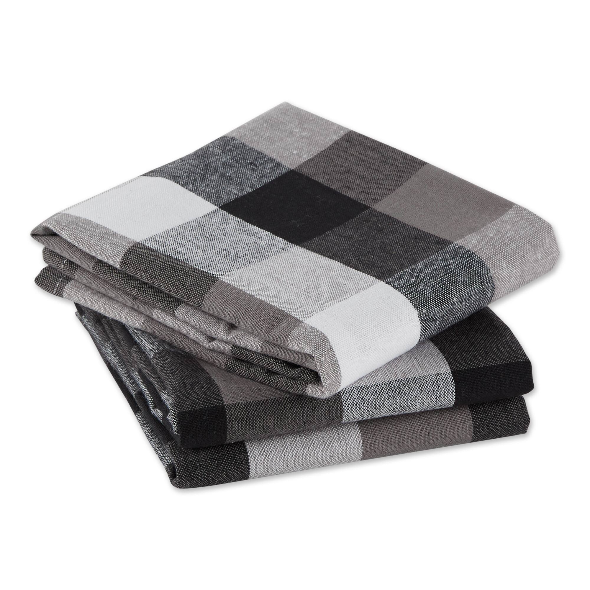 DII® Tri-Color Checkered Dish Towels, 3ct.