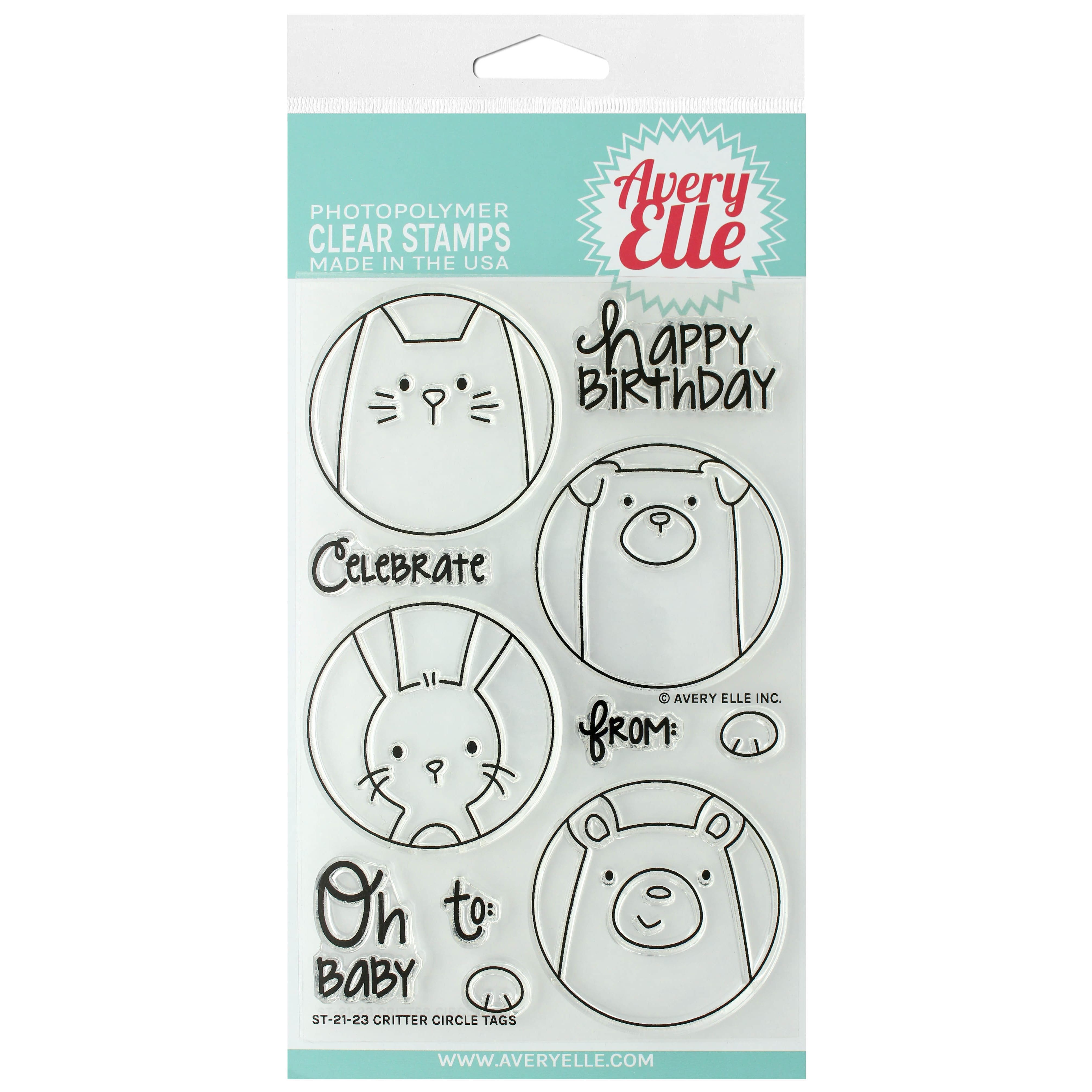 Avery Elle Critter Circle Tag Clear Stamp Set | Michaels