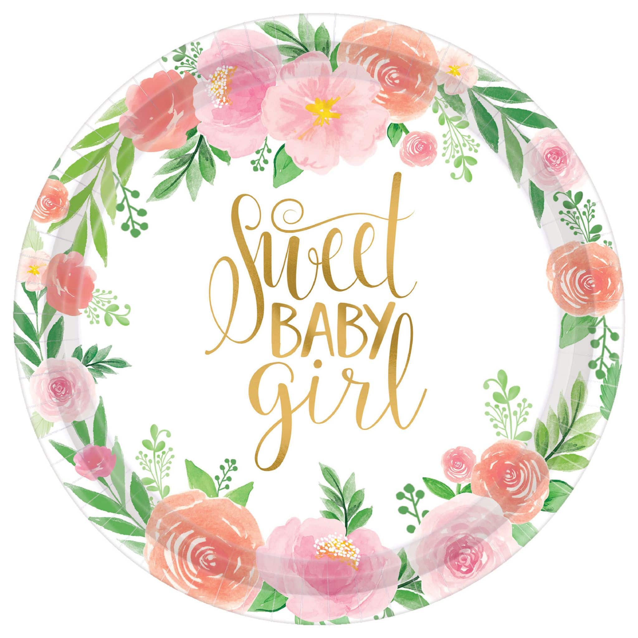 7&#x22; Floral Baby Shower Paper Plates, 32ct.