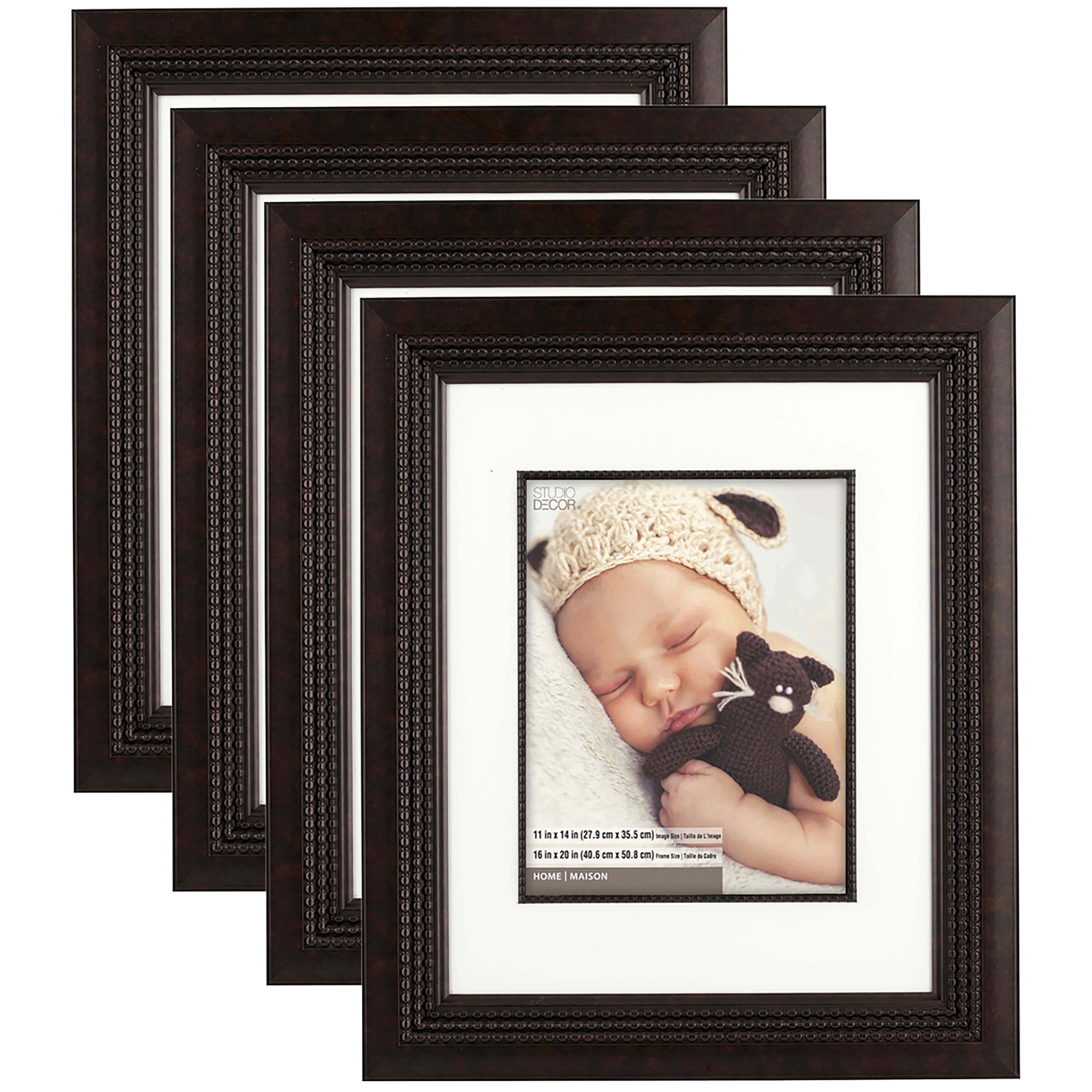4 Pack: 11" x 14" Bronze Triple Beaded Frame with Mat, Home Collection by Studio Décor®