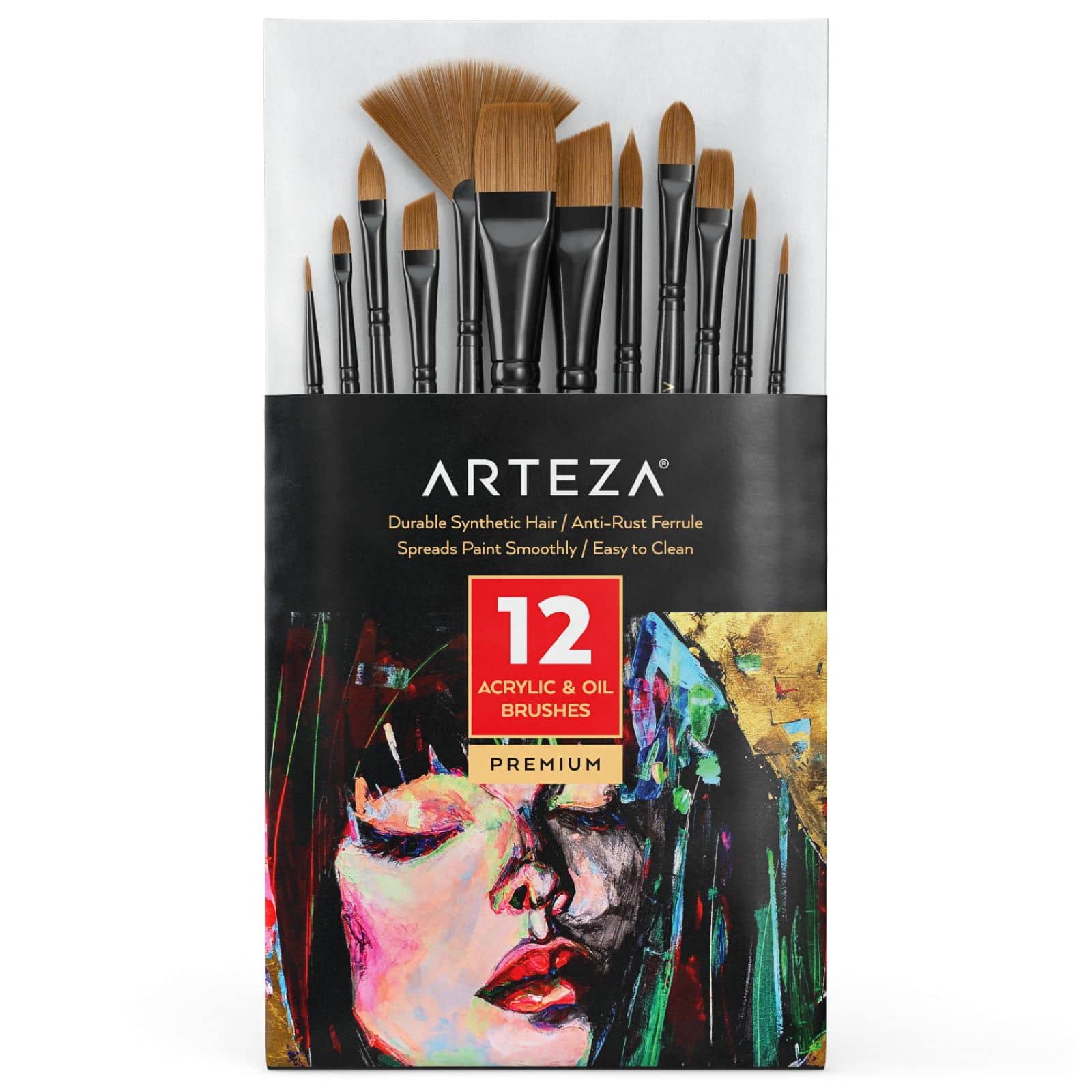 Arteza® Acrylic & Oil 12 Piece Brush Set