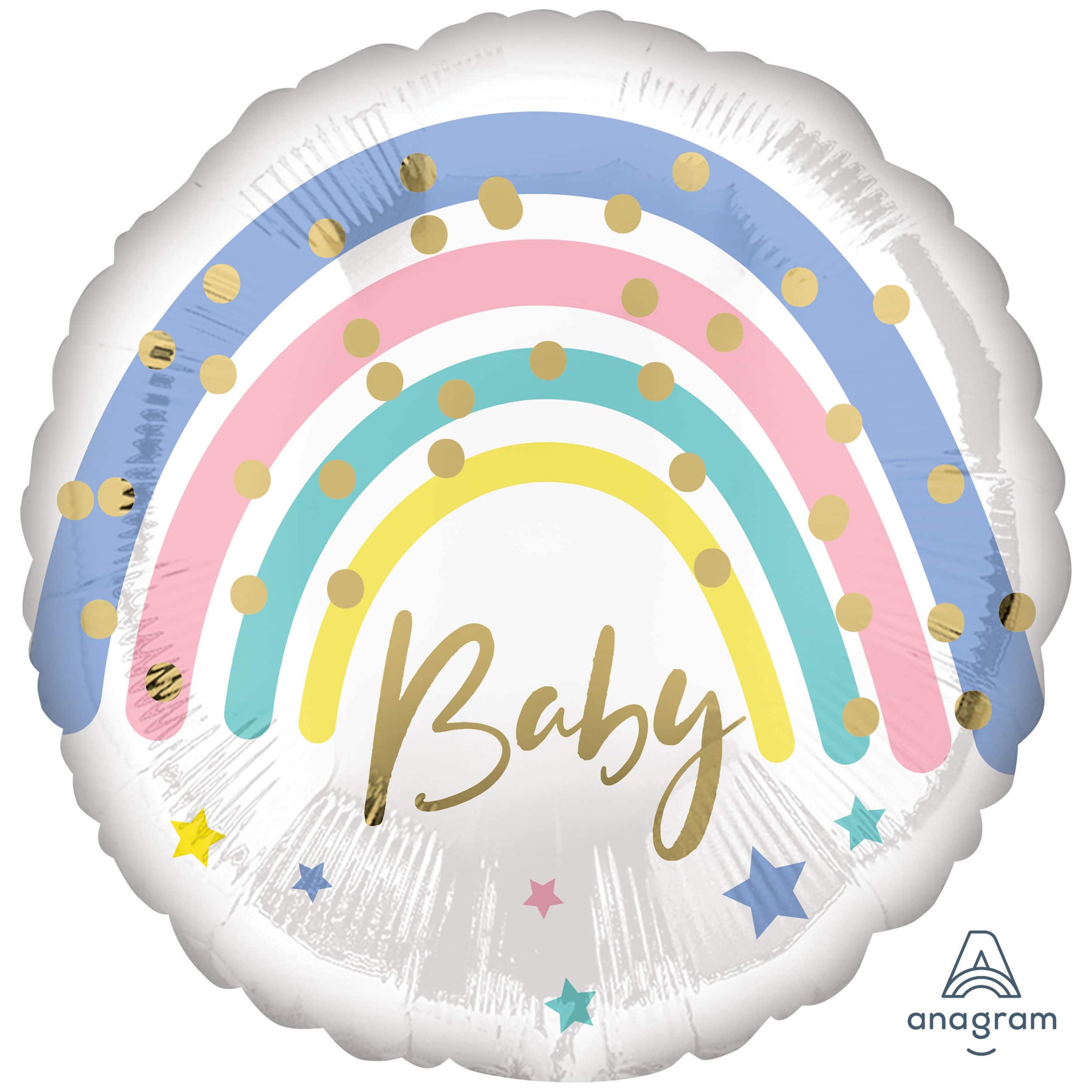 17&#x22; Pastel Rainbow Baby Round Foil Balloon