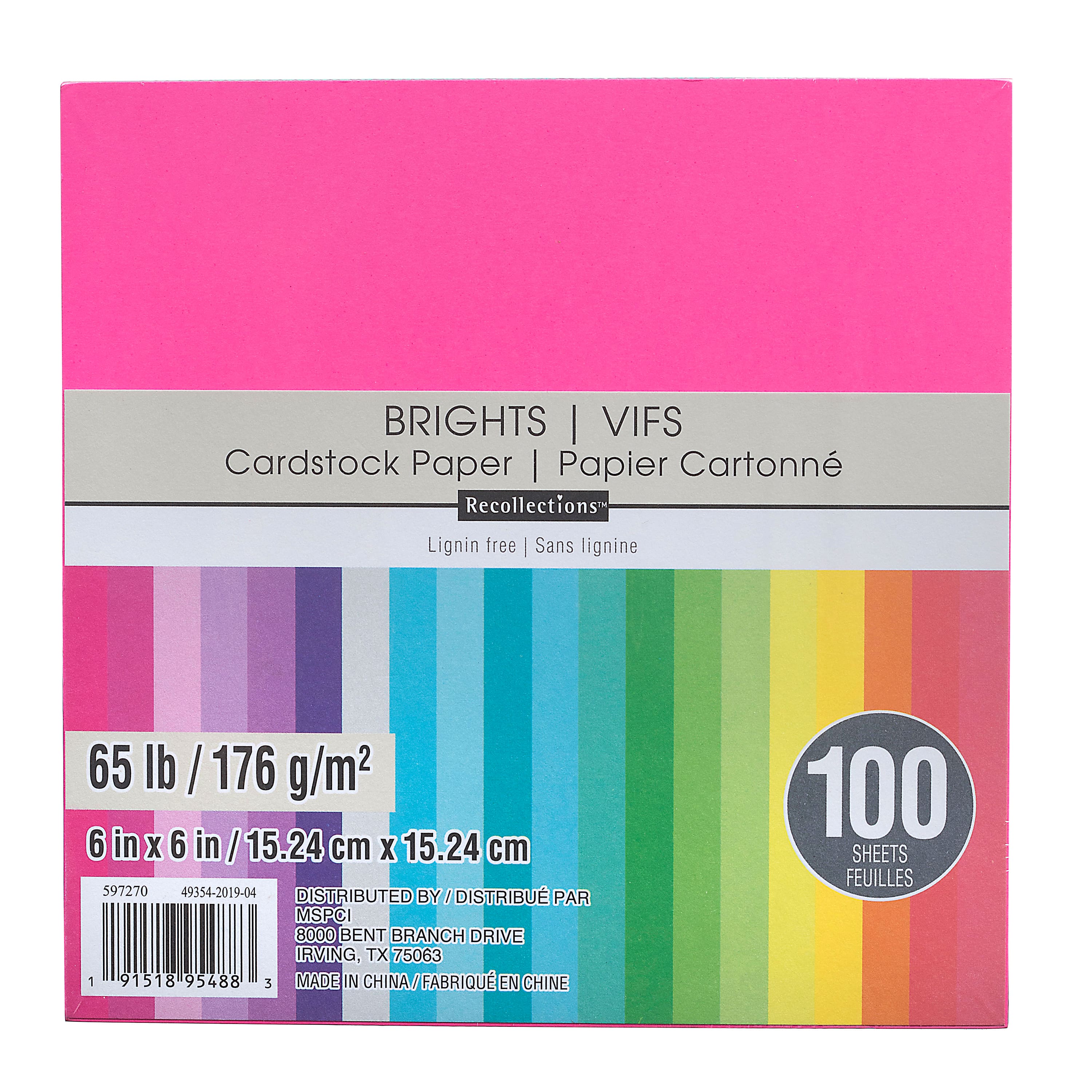 12 Packs: 100 ct. (1200 total) Brights 6" x 6" Cardstock Paper by Recollections™, 100 Sheets