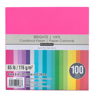 Brights 6" x 6" Cardstock Paper by Recollections™, 100 Sheets image