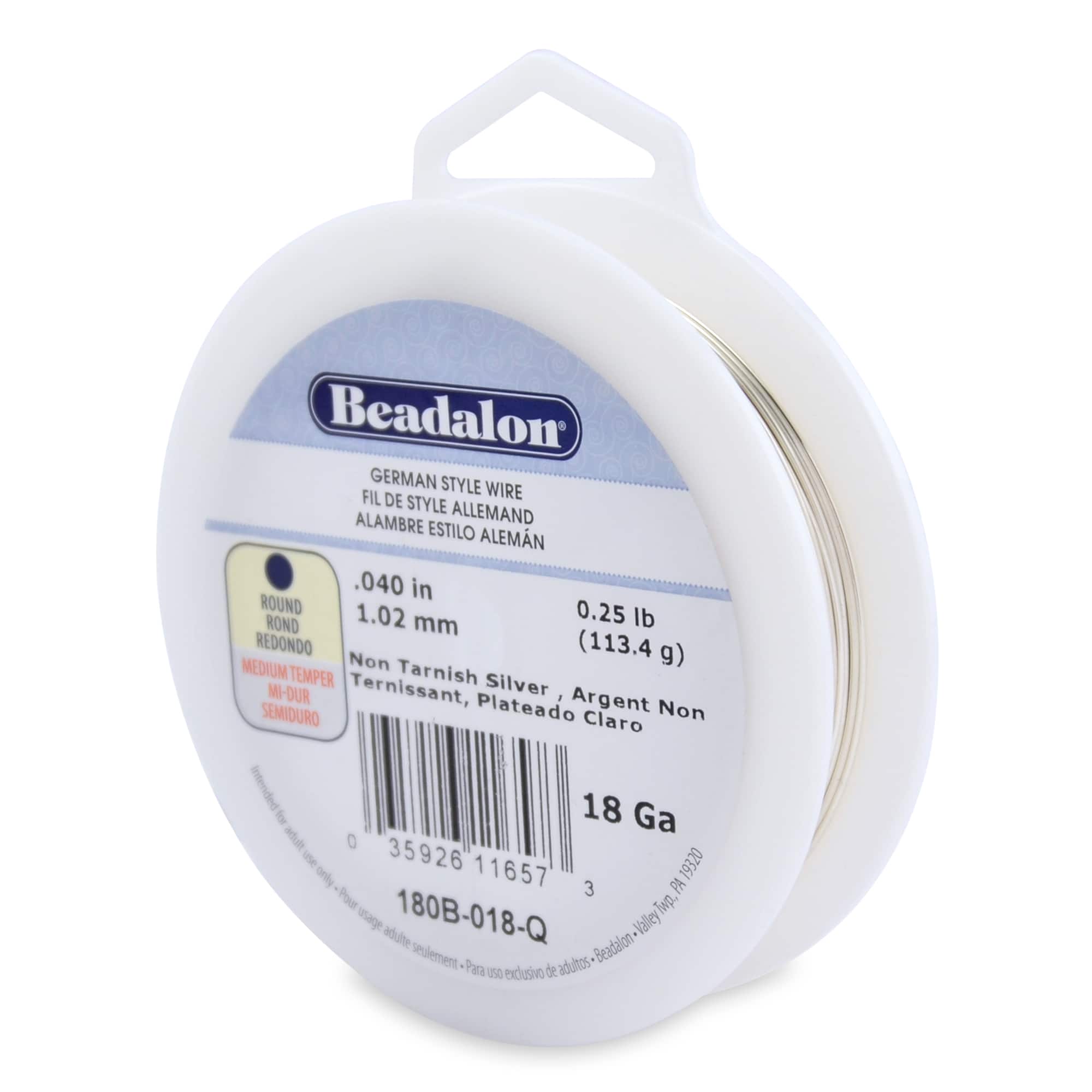Beadalon® 18 Gauge Non Tarnish Silver German Style Wire