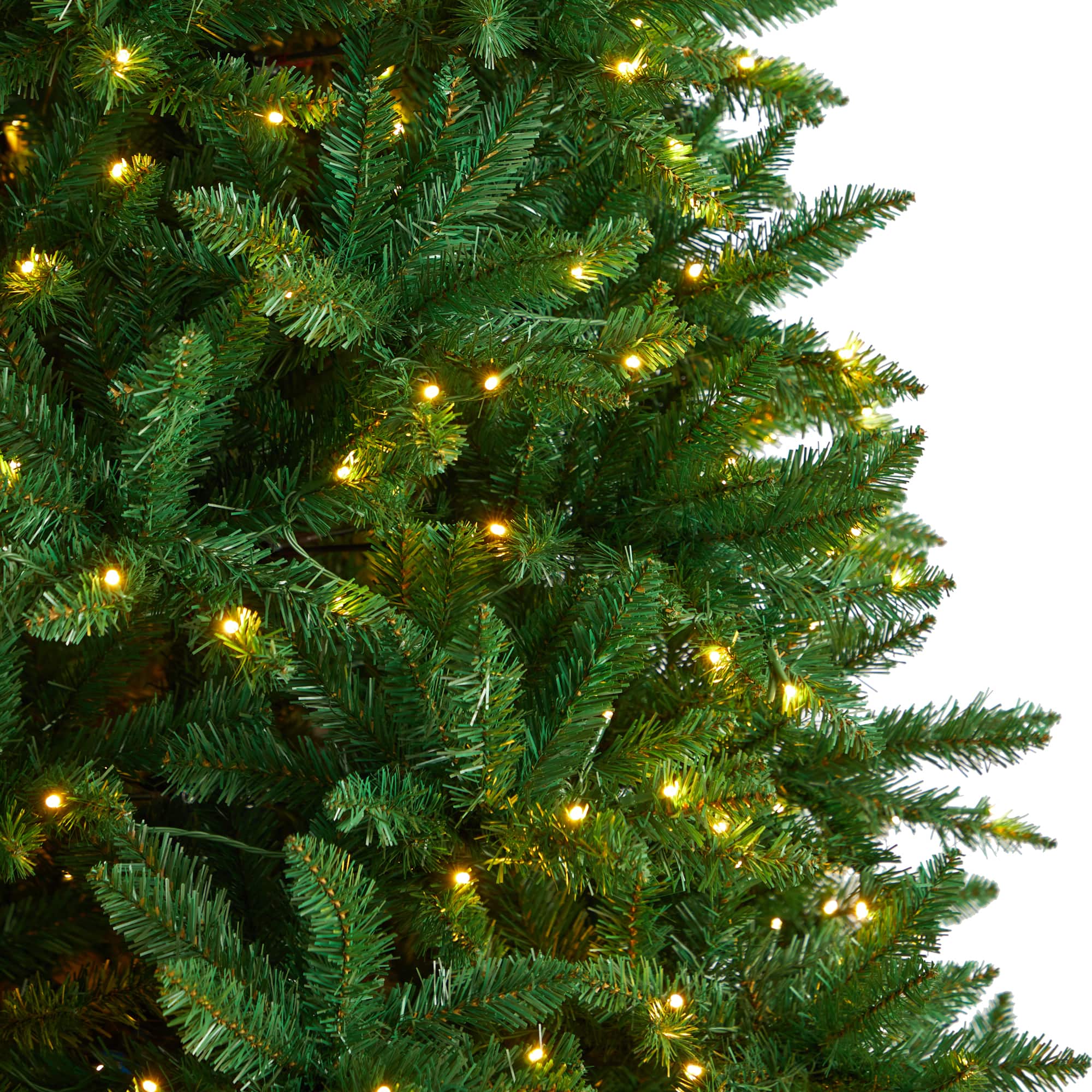 9ft. Pre-Lit Green Valley Fir Artificial Christmas Tree, Clear LED Lights