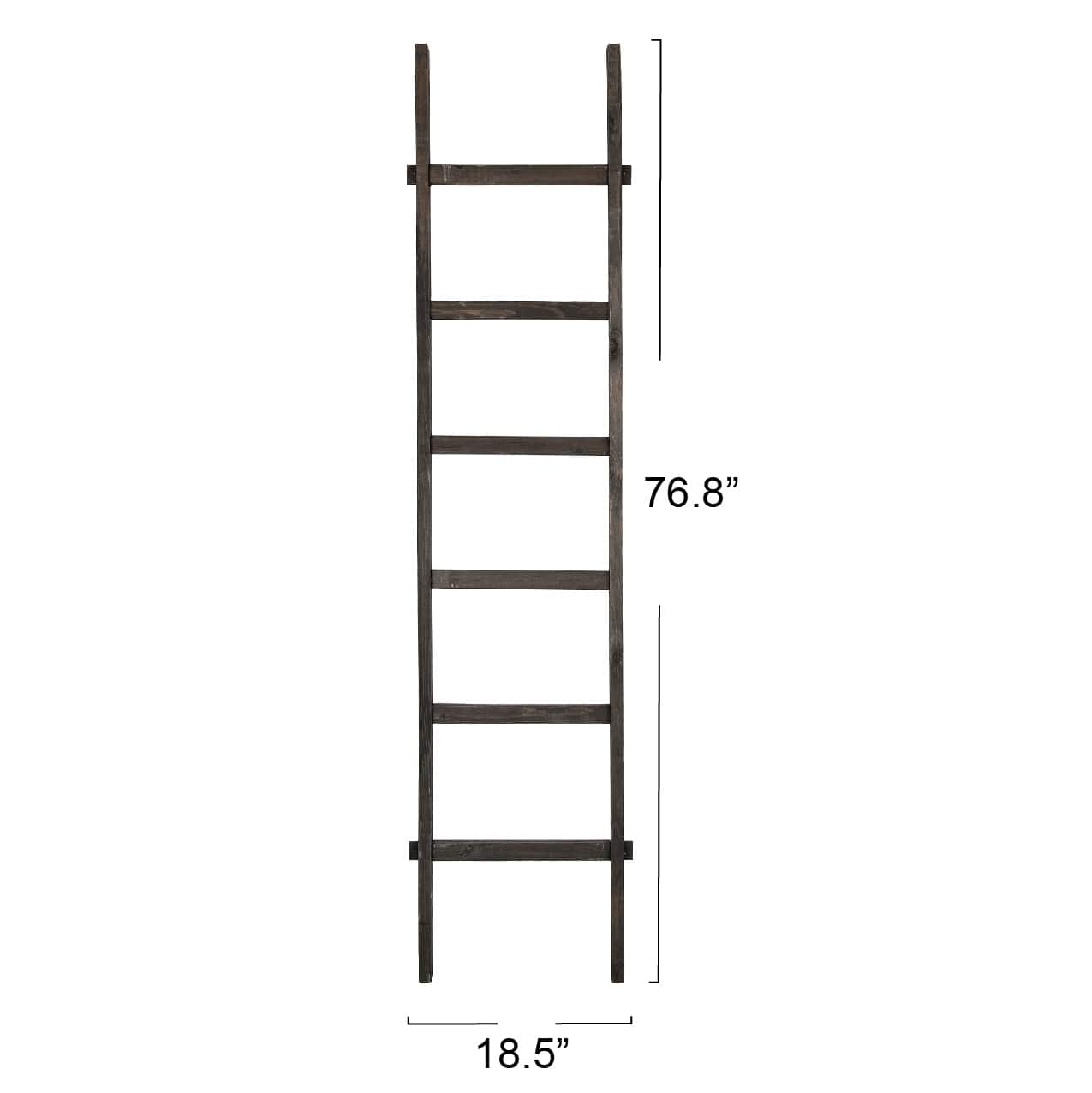 Hello Honey&#xAE; 76.8&#x22; Black Wood Decorative Blanket Ladder