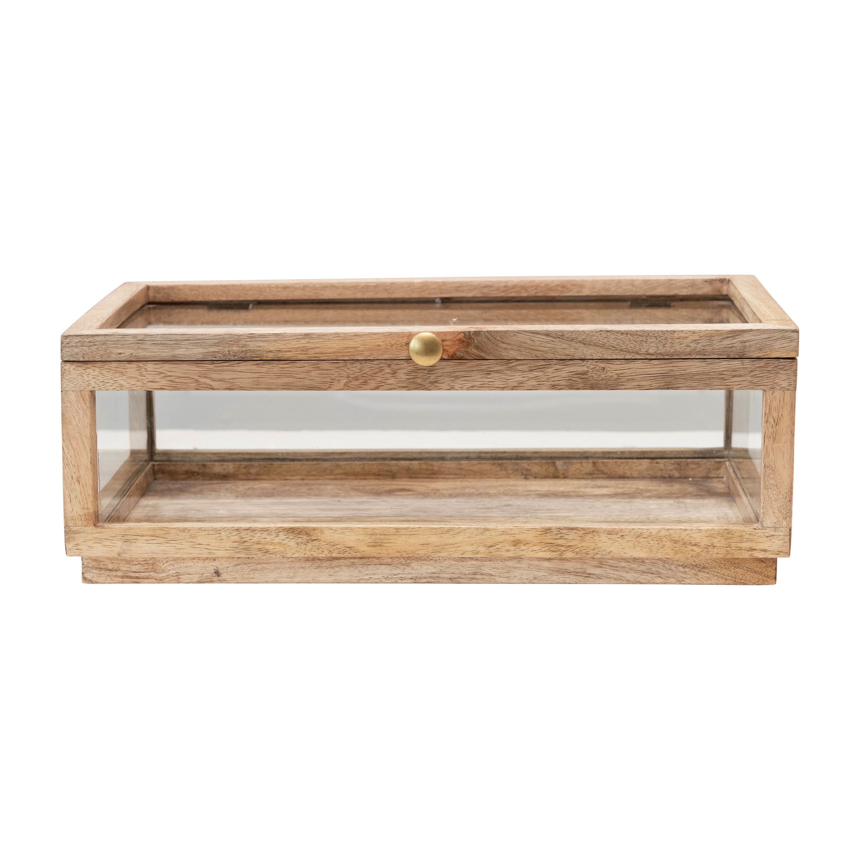 Hello Honey® 15" Mango Wood & Glass Display Box