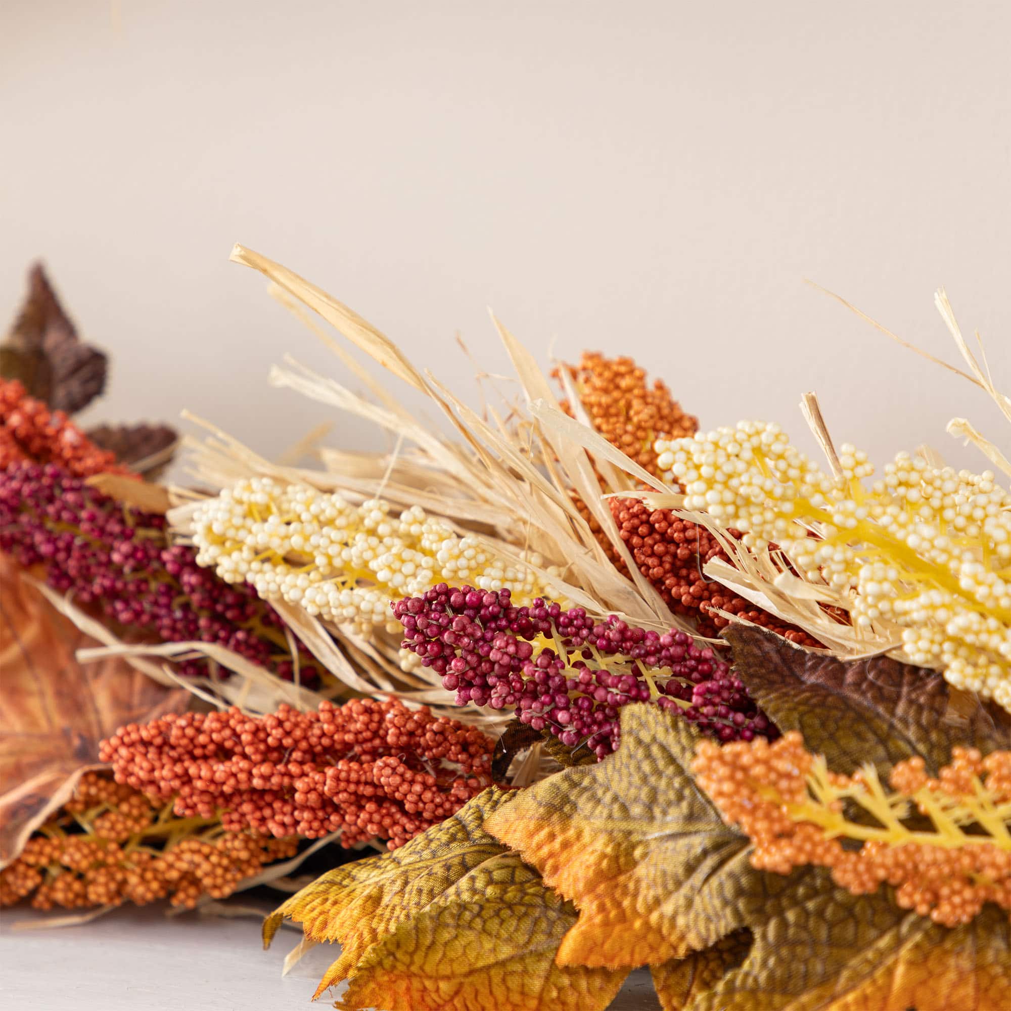 Glitzhome&#xAE; 72&#x22; Fall Multi-Colored Sorghum Garland