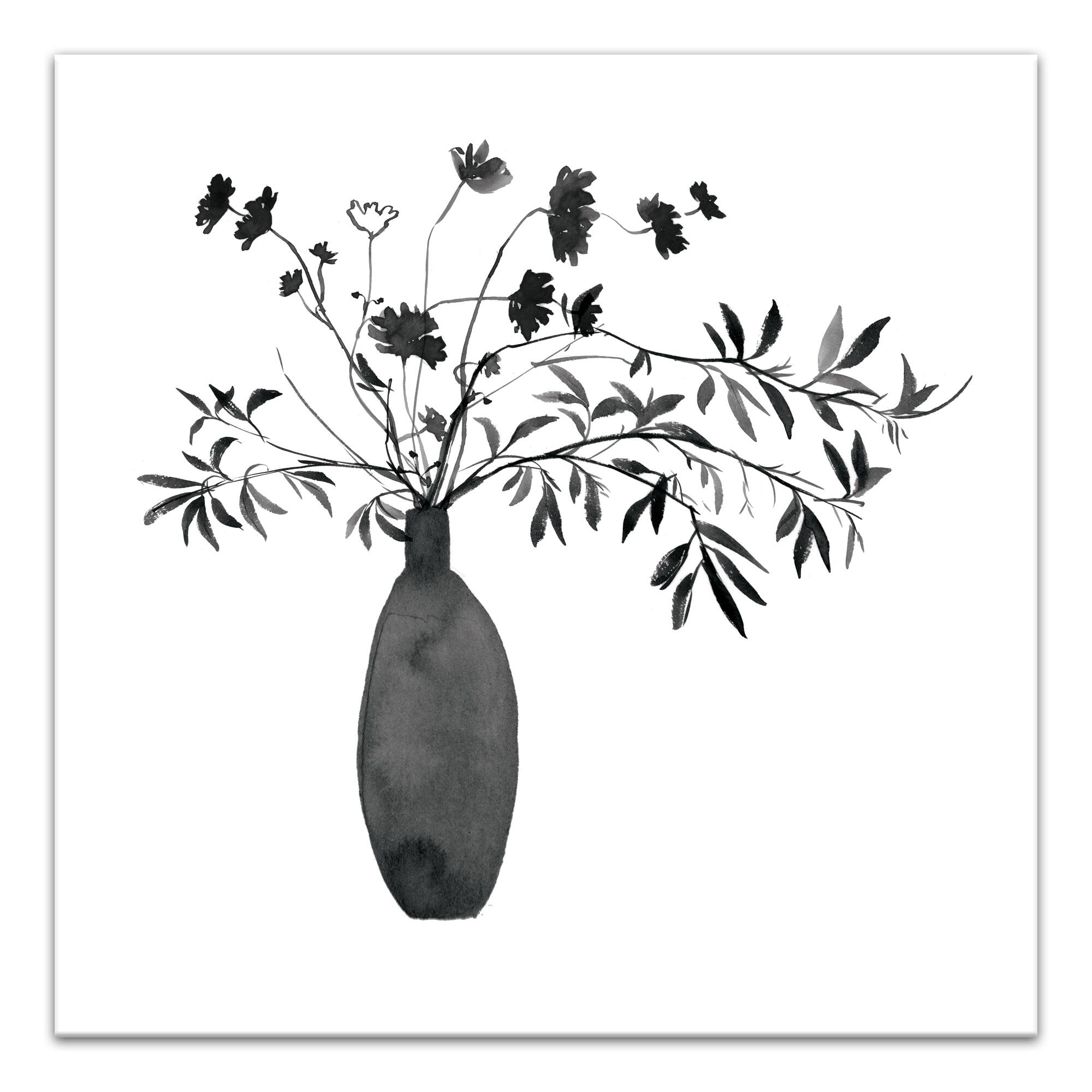 Monochromatic Floral II 30" x 30" Canvas Wall Art