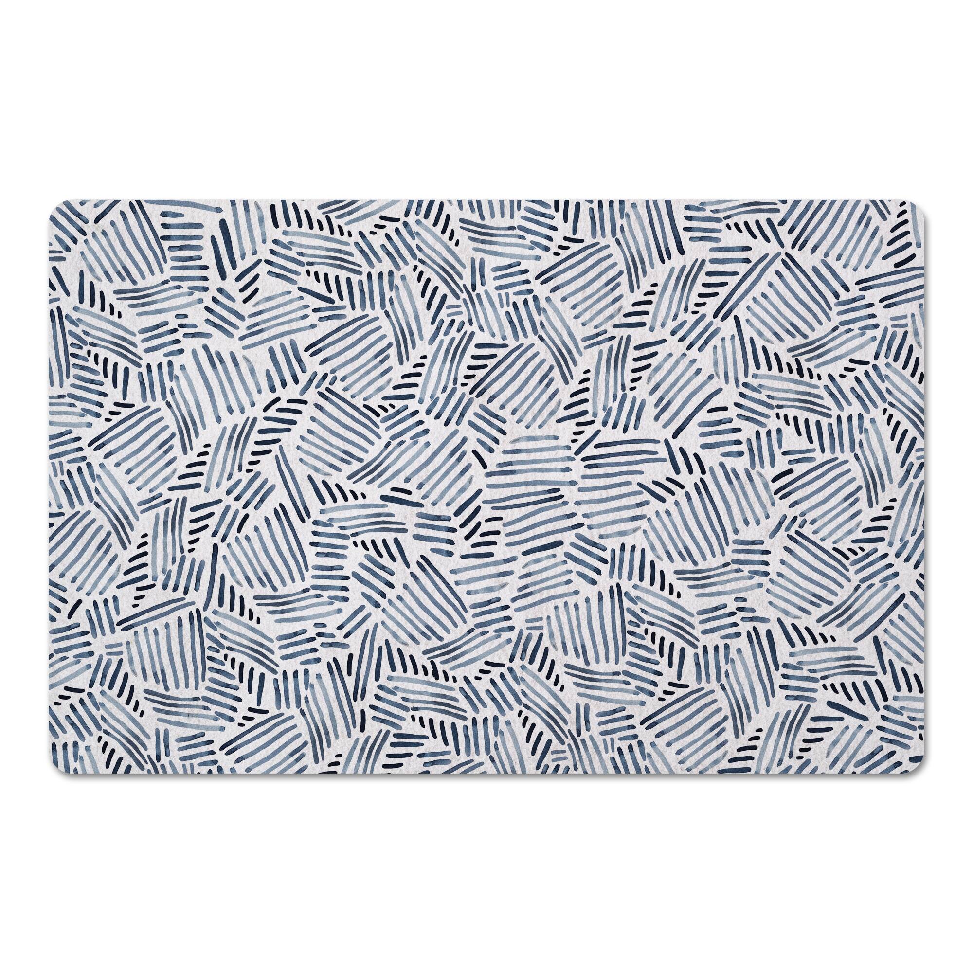 Navy Watercolor Pattern Floor Mat