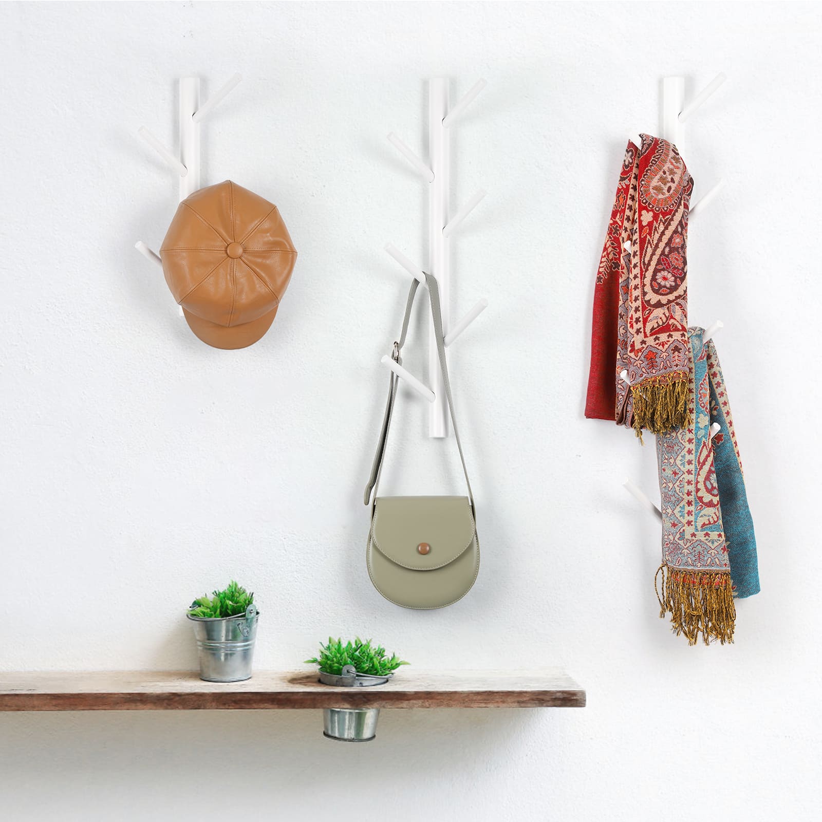 NEX™ 6-Hook Wall Mounted Tree Branch Coat Rack