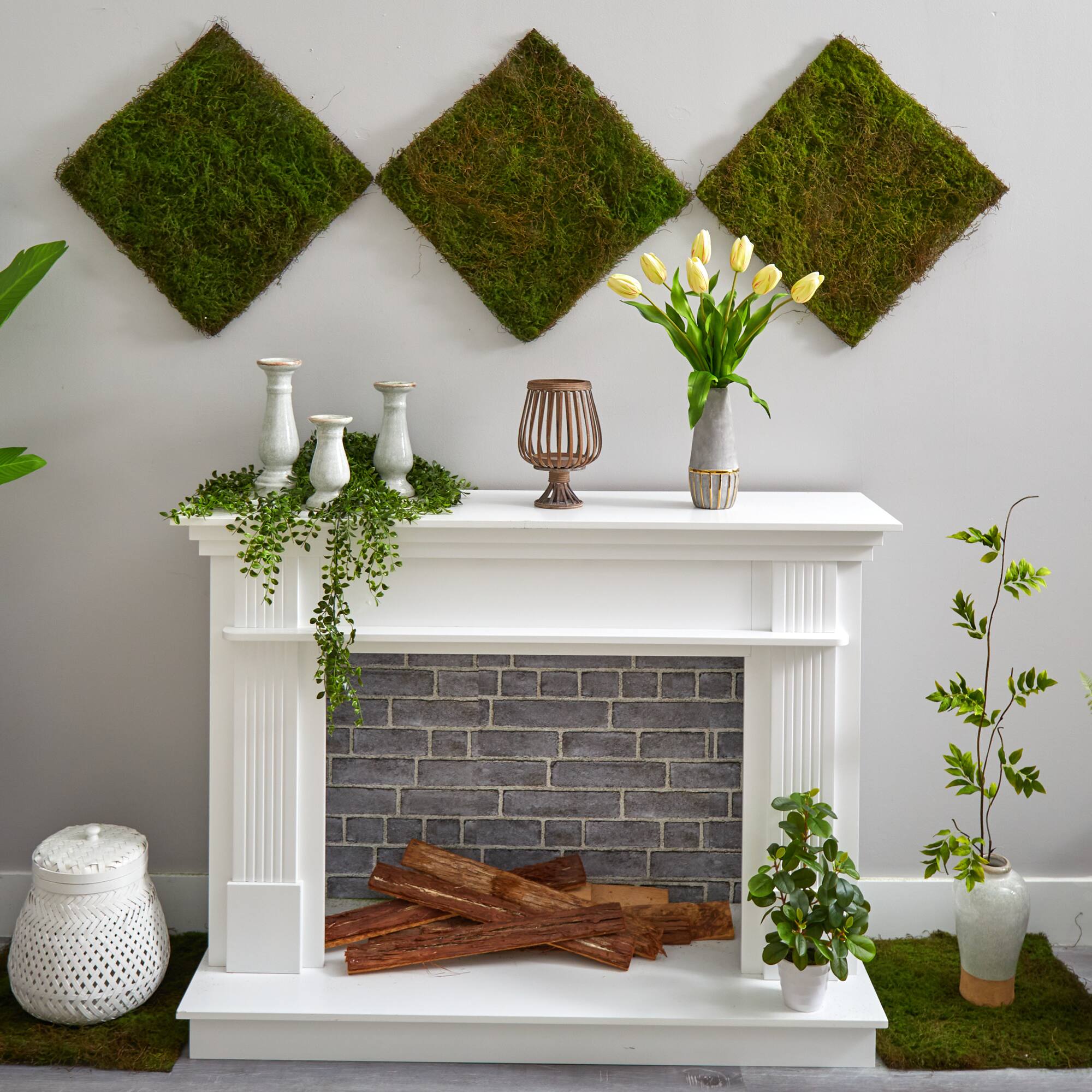 22" Yellow-Red Dutch Tulip Arrangement in Gold Trim Stoneware Vase