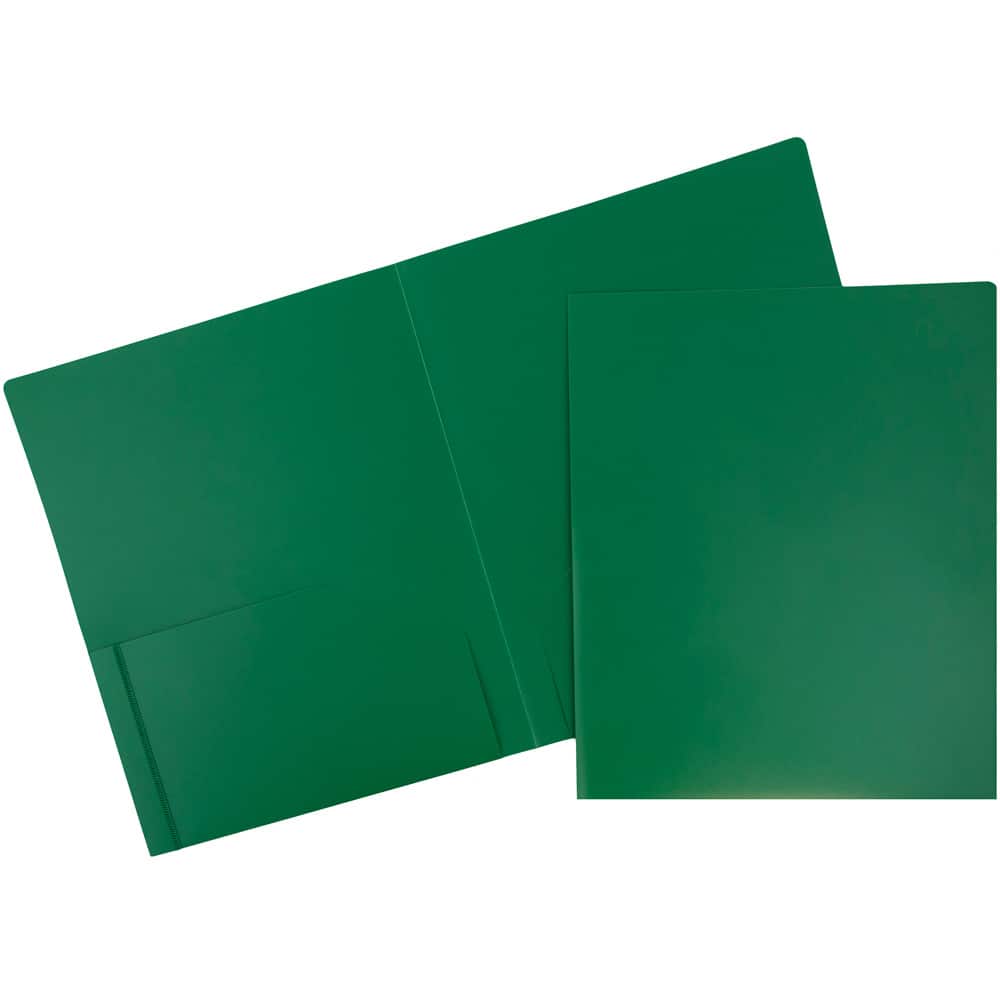 JAM Paper Heavy Duty Plastic 2-Pocket Folders, 6ct.