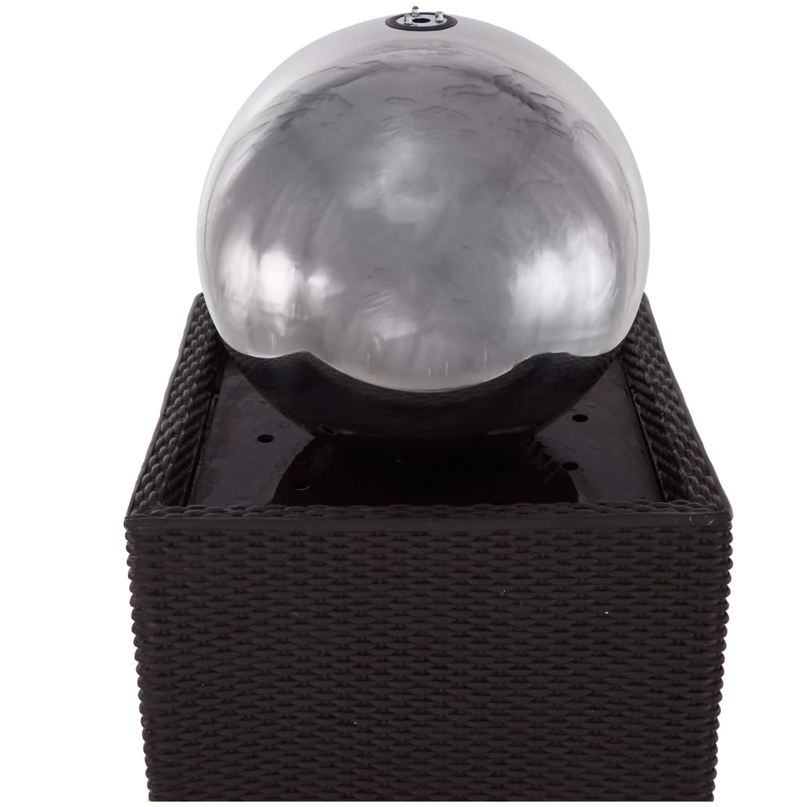 44" Black Fiberglass Fountain with LED Light