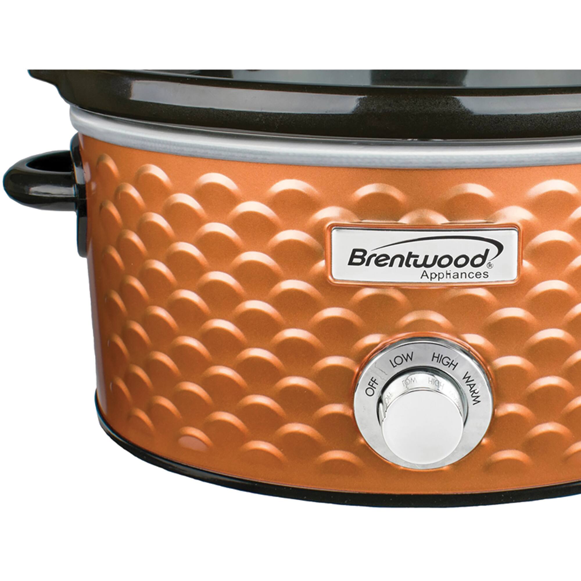 Brentwood Copper 4.5qt. Scallop-Pattern Slow Cooker