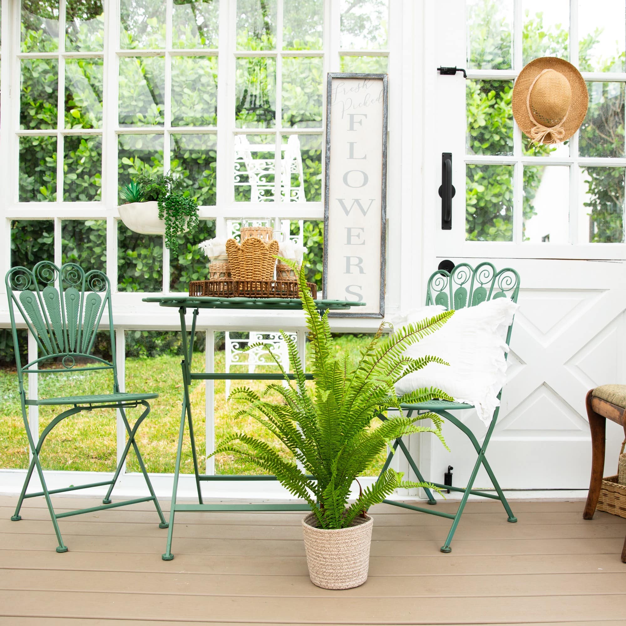 3ft. UV Resistant Artificial Boston Fern Potted Plant with Real Touch Leaves (Indoor/Outdoor)