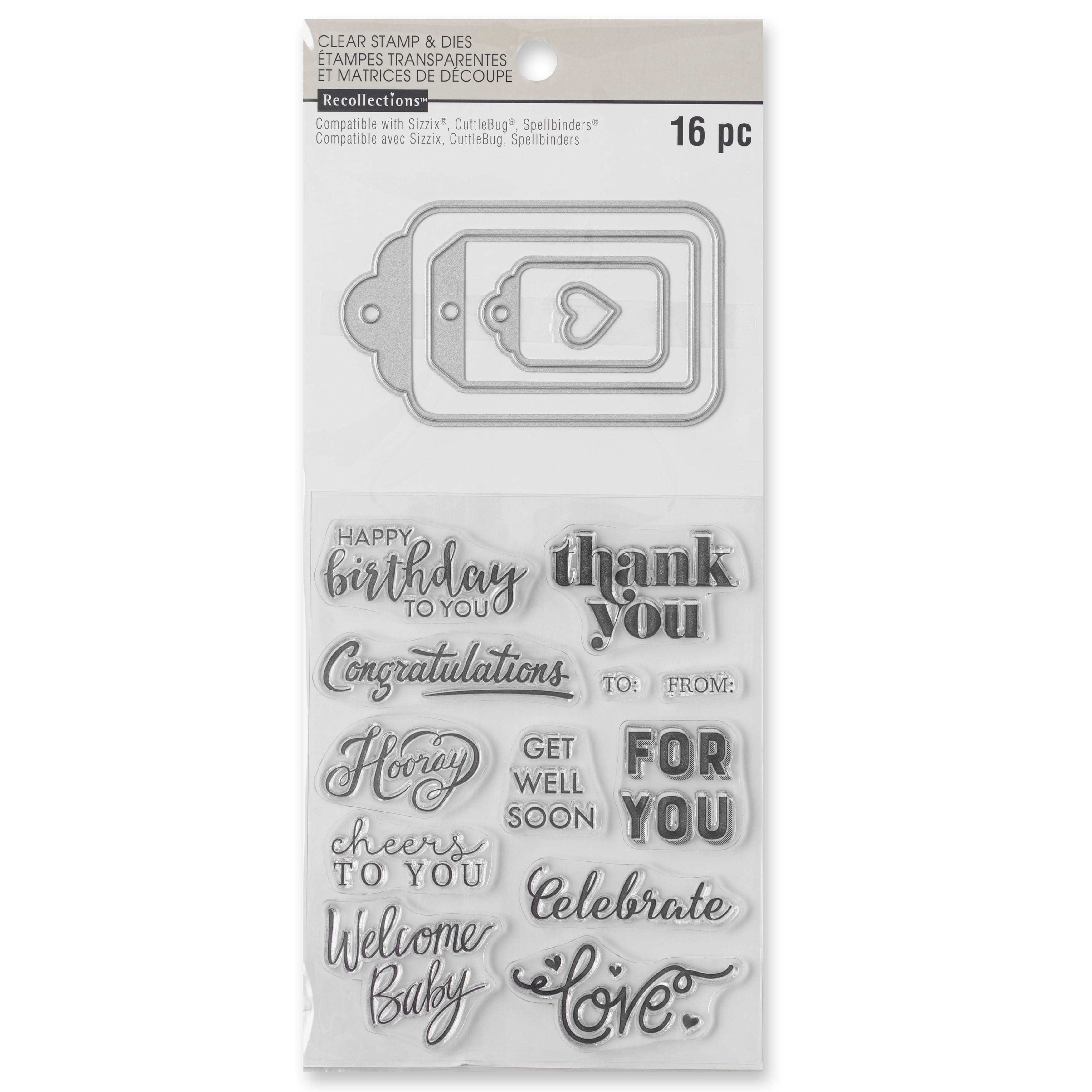 Tags Clear Stamp &#x26; Die Set by Recollections&#x2122;