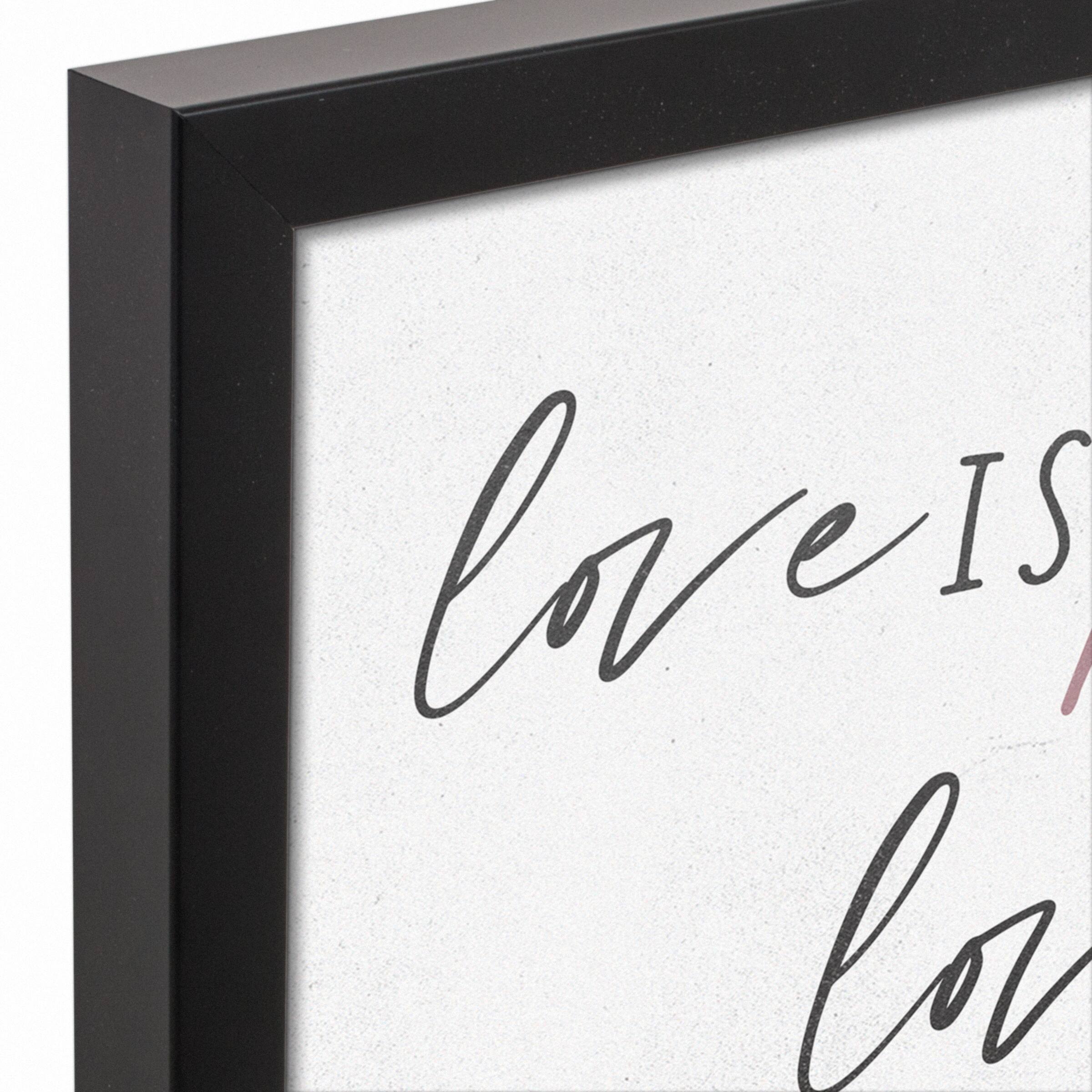 Love is Mom Black Framed Canvas