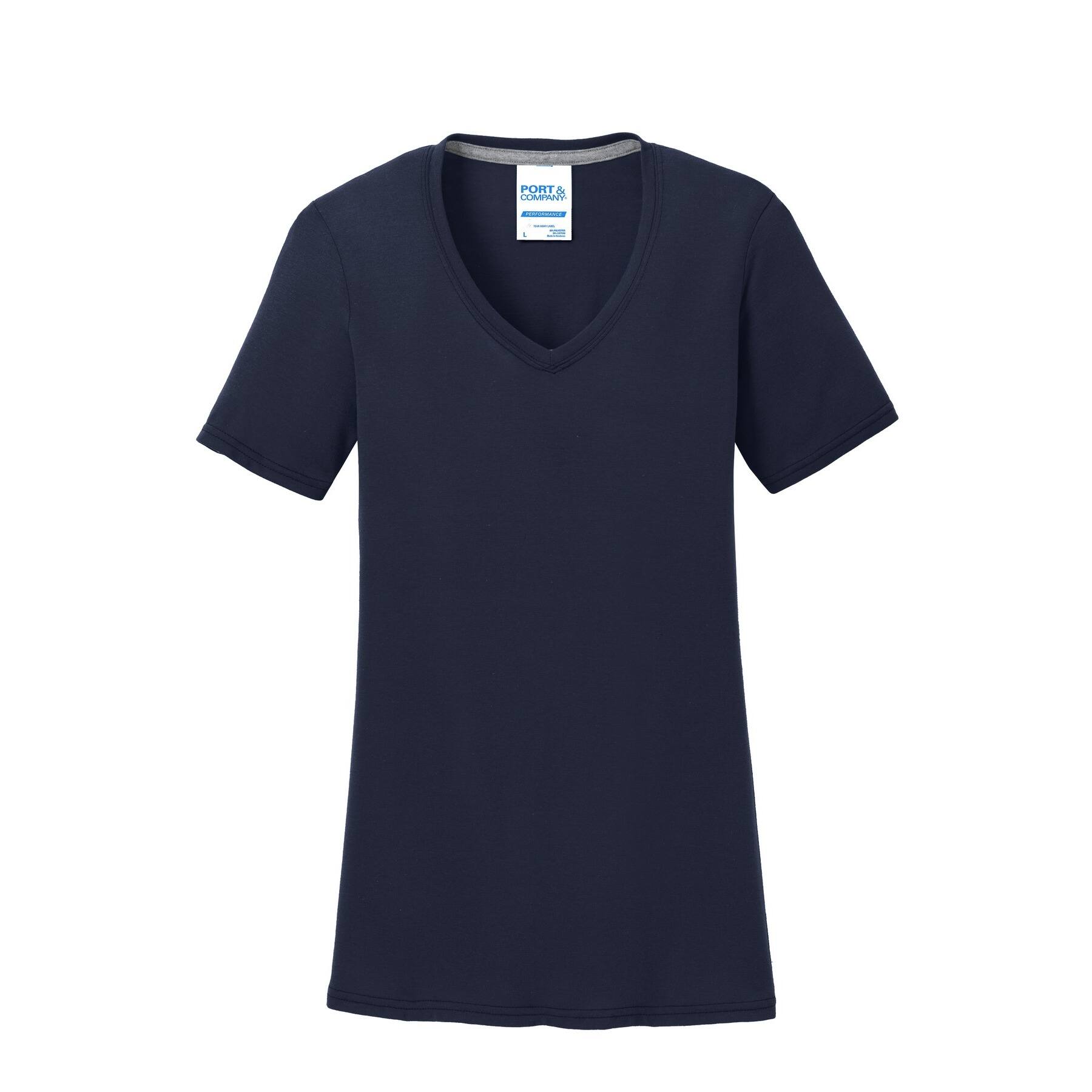 Port & Company&reg; Colors Ladies Performance Blend V-Neck T-Shirt in Deep Navy Blue | XXXX-Large | Michaels&reg;