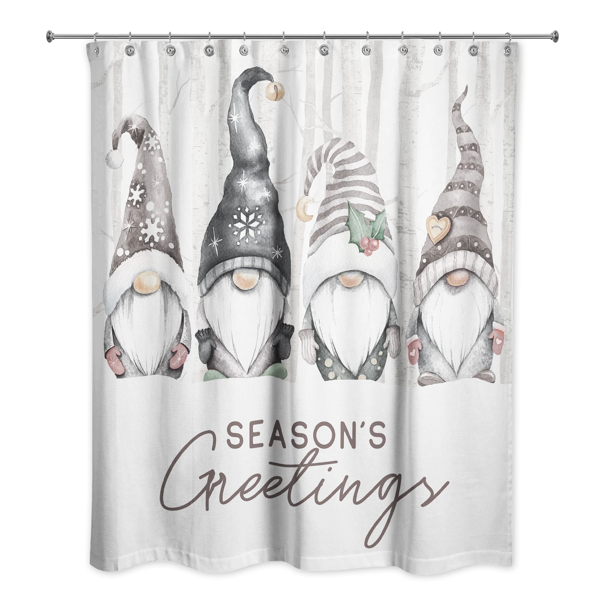 Seasons Greetings Gnomes Shower Curtain