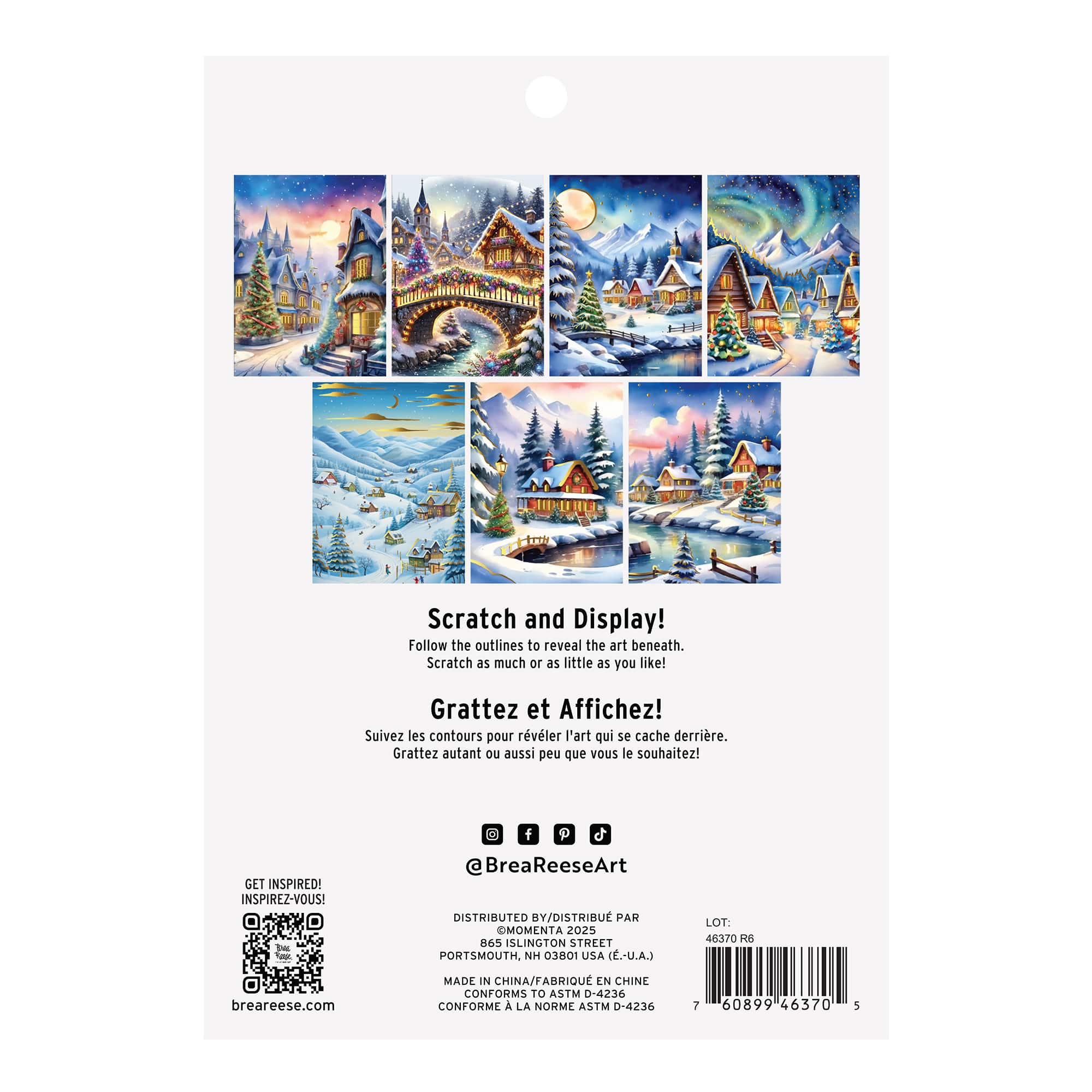 Brea Reese&#x2122; 6&#x22; x 8&#x22; Christmas Village Scratch Art Paper Pad