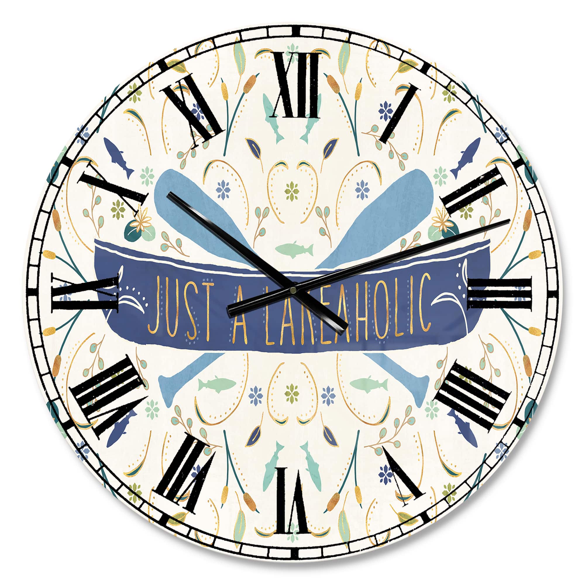 Designart &#x27;Just A Lakeaholic Lake House Wall Clock