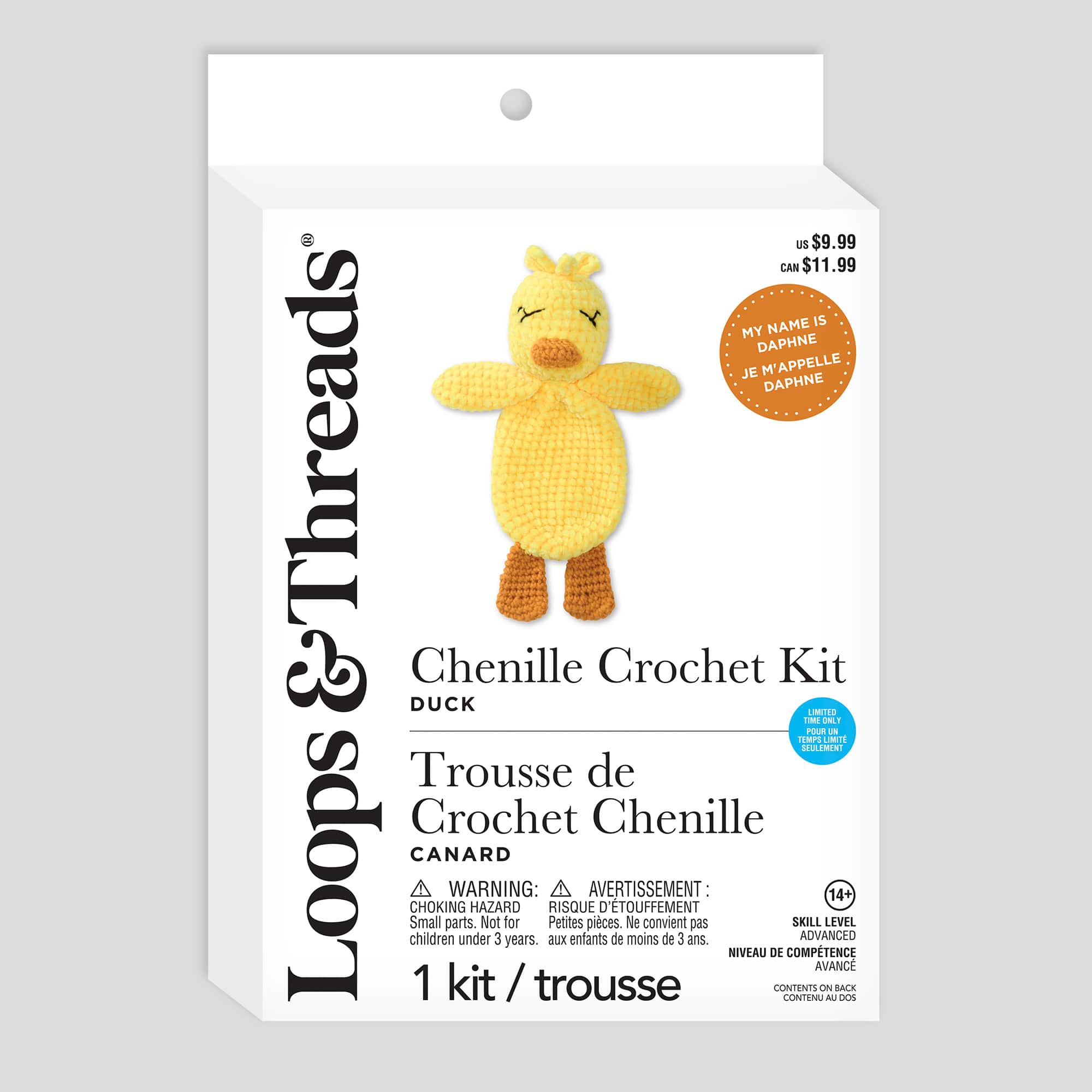 9&#x22; Daphne the Duck Chenille Crochet Kit by Loops &#x26; Threads&#xAE;