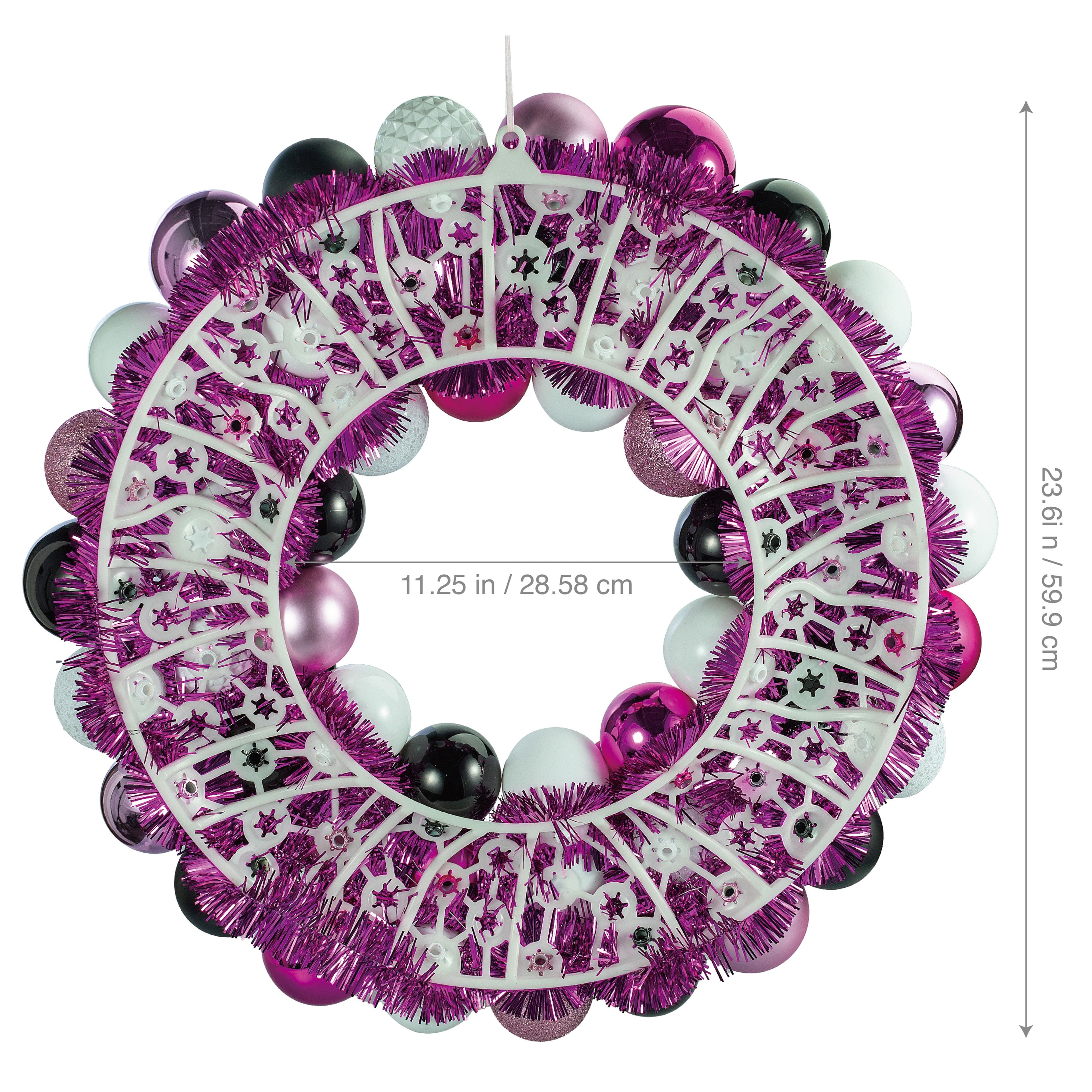 23.5&#x22; Pink &#x26; Purple Skull &#x26; Ornament Wreath by Ashland&#xAE;