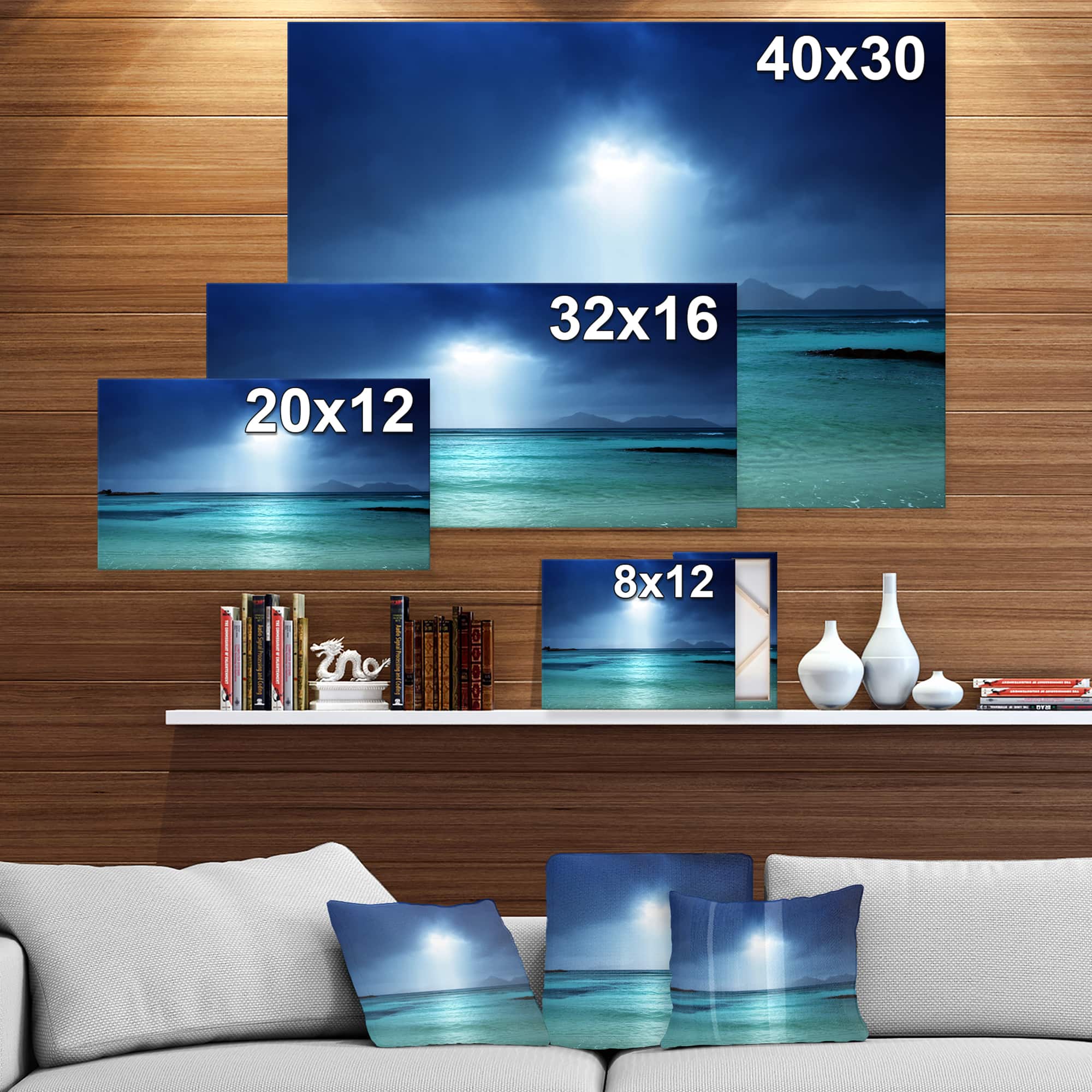 Designart - Blue sky on the beach of la Digue island Seychelles - Sea & Shore Photographic on wrapped Canvas