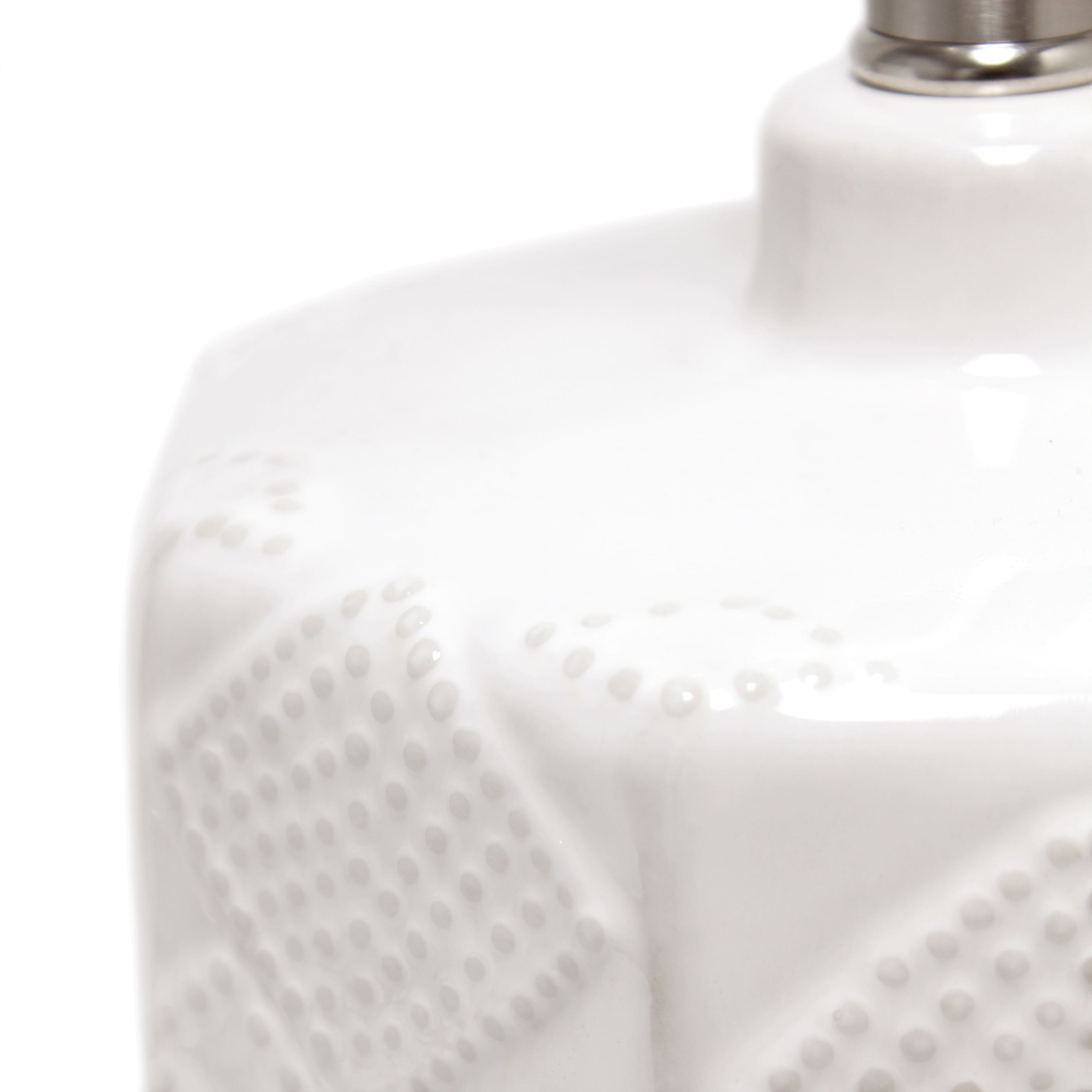 Lalia Home 19" Off-White Ceramic Eyelet Pattern Floral Textured Table Lamp